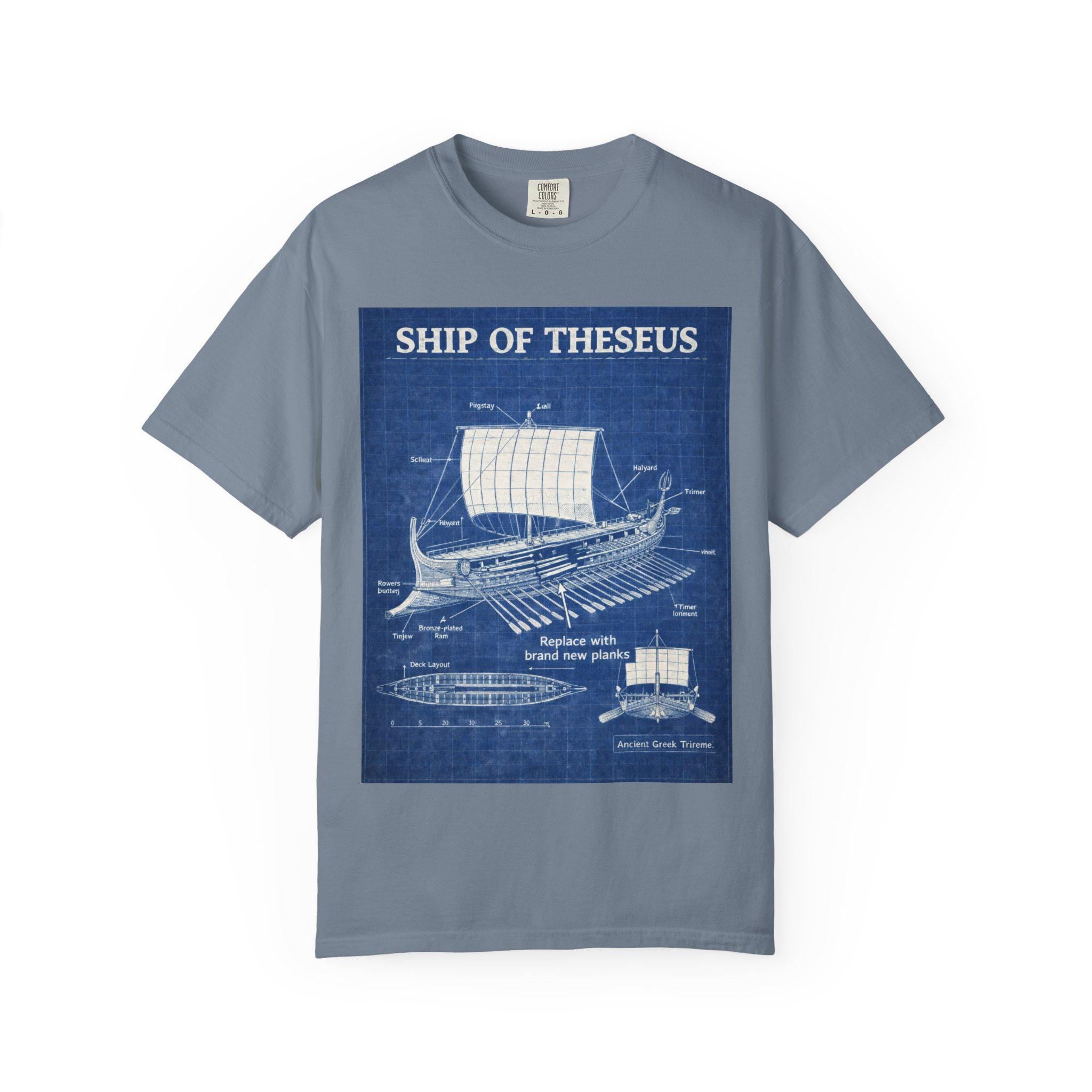 Ship of Theseus T-Shirt Blueprint Nautical Design