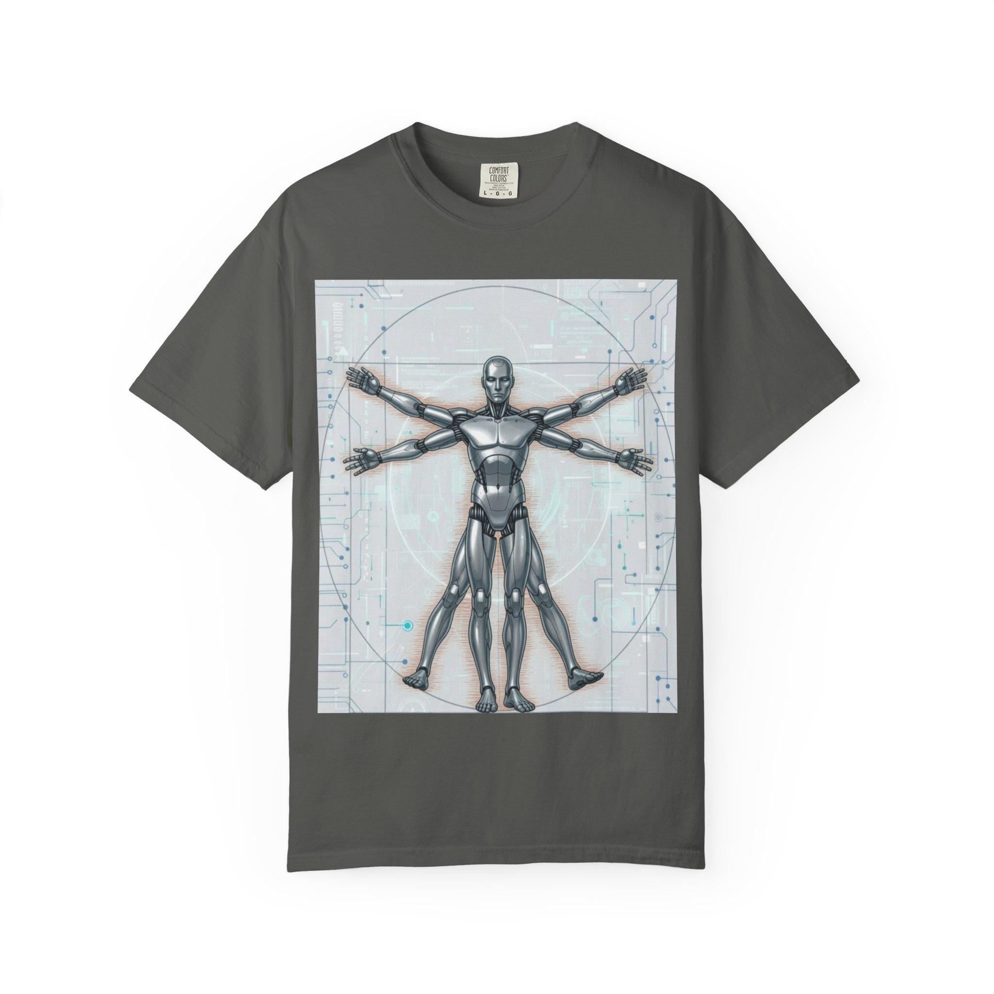 Vitruvian Robot T-Shirt Futuristic SciFi Graphic Tee