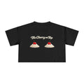 The Cherry on Top | Funny Double Cherry Boob Crop Top | Naughty Whipped Cream Cherry on Top Shirt | Gag Gift for Women