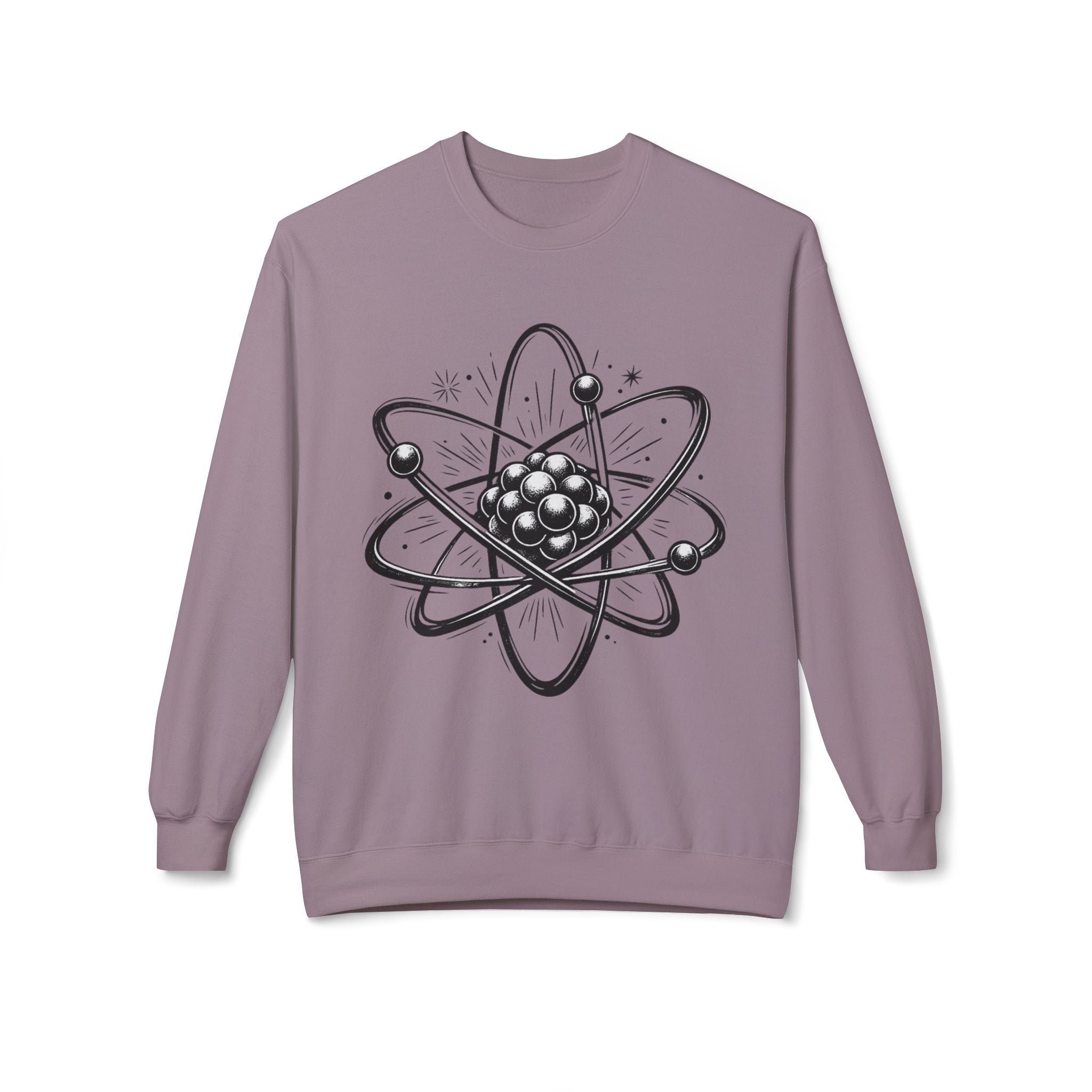 Retro Atom Illustration Sweatshirt | Science Molecule Graphic Crewneck