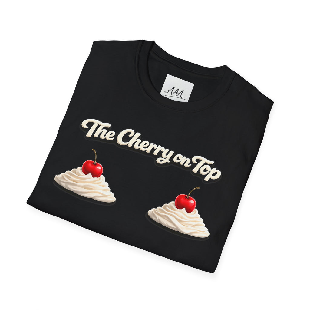 The Cherry on Top | Funny Double Cherry Boob Sweatshirt | Naughty Whipped Cream Cherry on Top T-Shirt | Gag Gift for Women