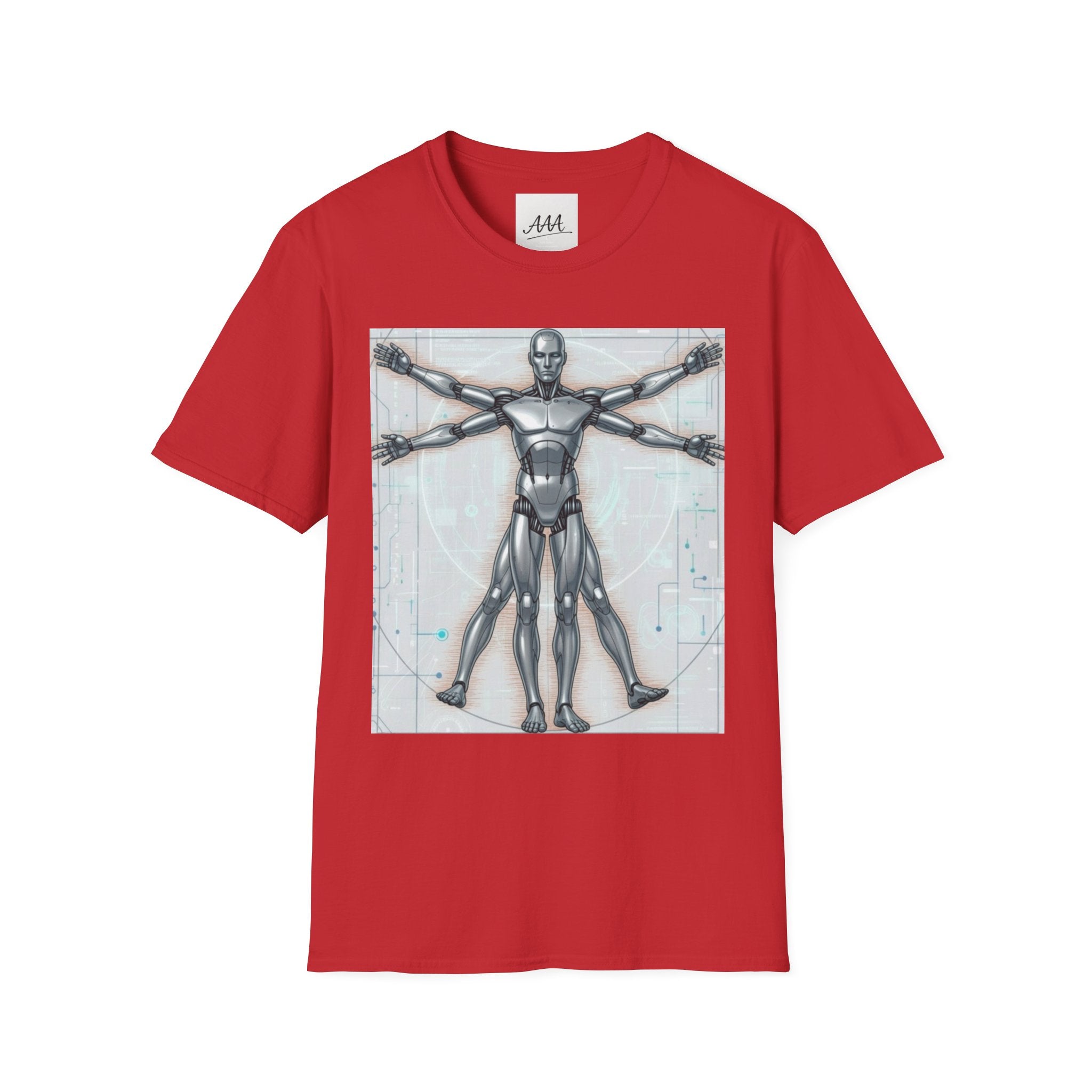 Cybernetic Vitruvian Man T-Shirt | Futuristic Anatomy Graphic Tee