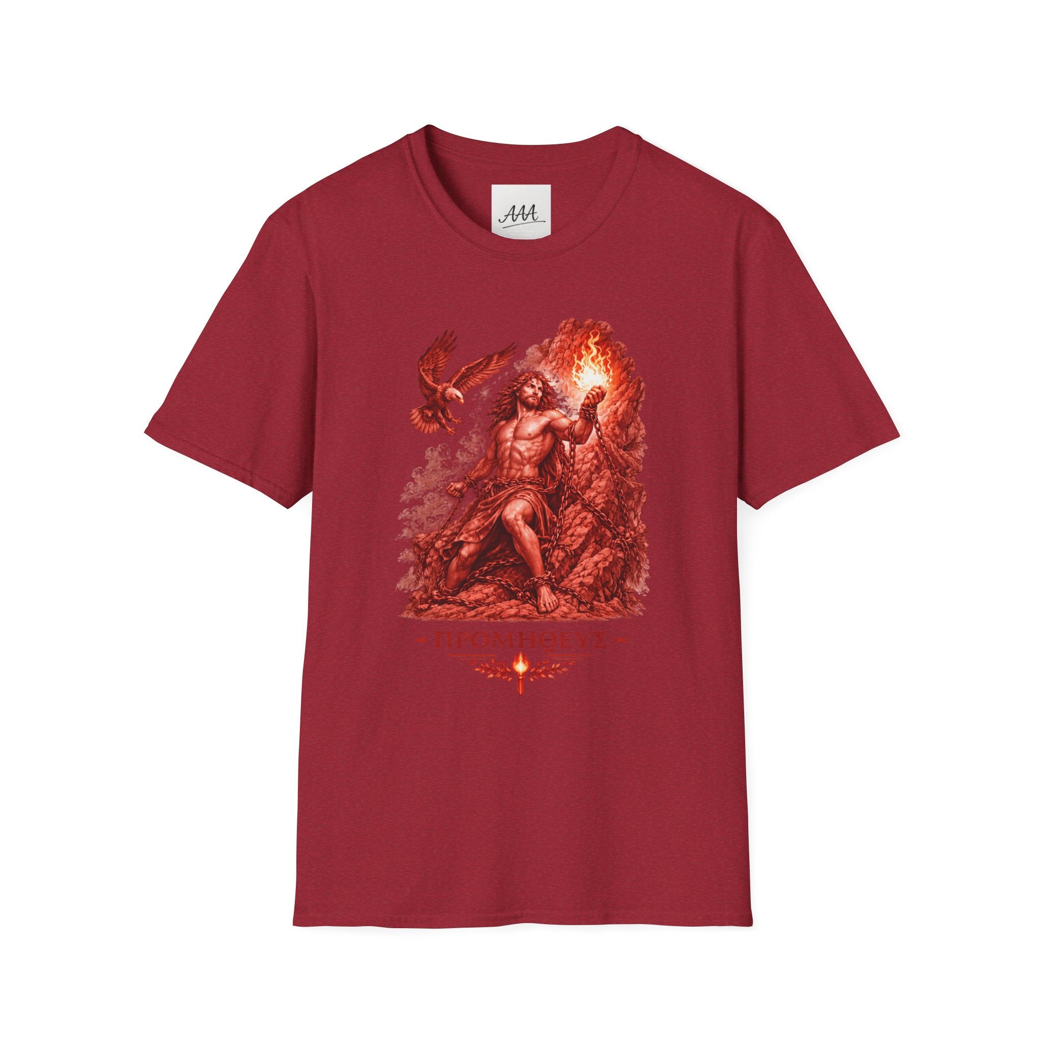Prometheus Greek Titan T-Shirt | Mythology Titan with Eagle and Fire Unisex T-Shirt | Olympian Collection