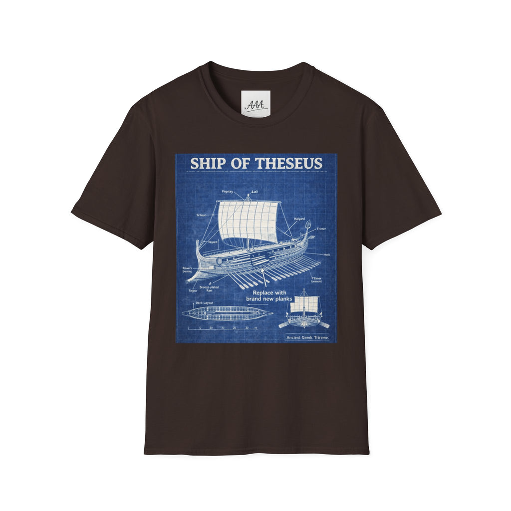 Ship of Theseus Blueprint T-Shirt | Nautical Diagram, Philosophical Art