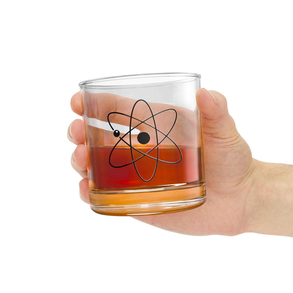 Atomic Atom Illustration Rocks Glass | 10oz Science Whiskey Tumbler