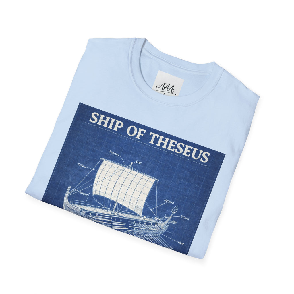 Ship of Theseus Blueprint T-Shirt | Nautical Diagram, Philosophical Art