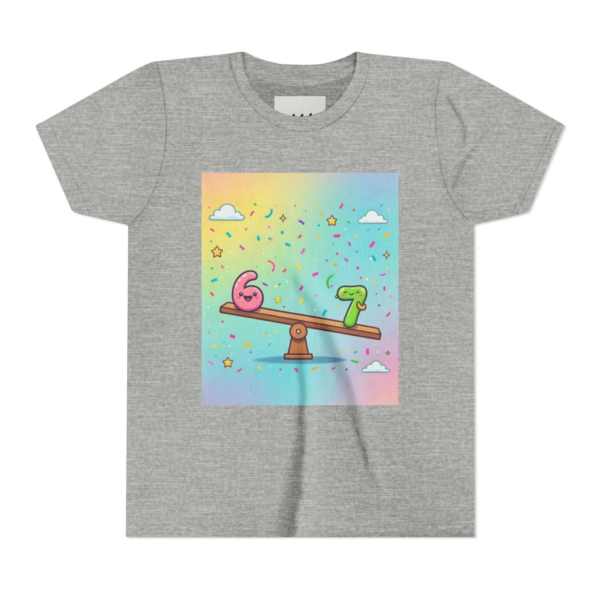 Kids 6 vs 7 Tee Colorful Seesaw Shirt