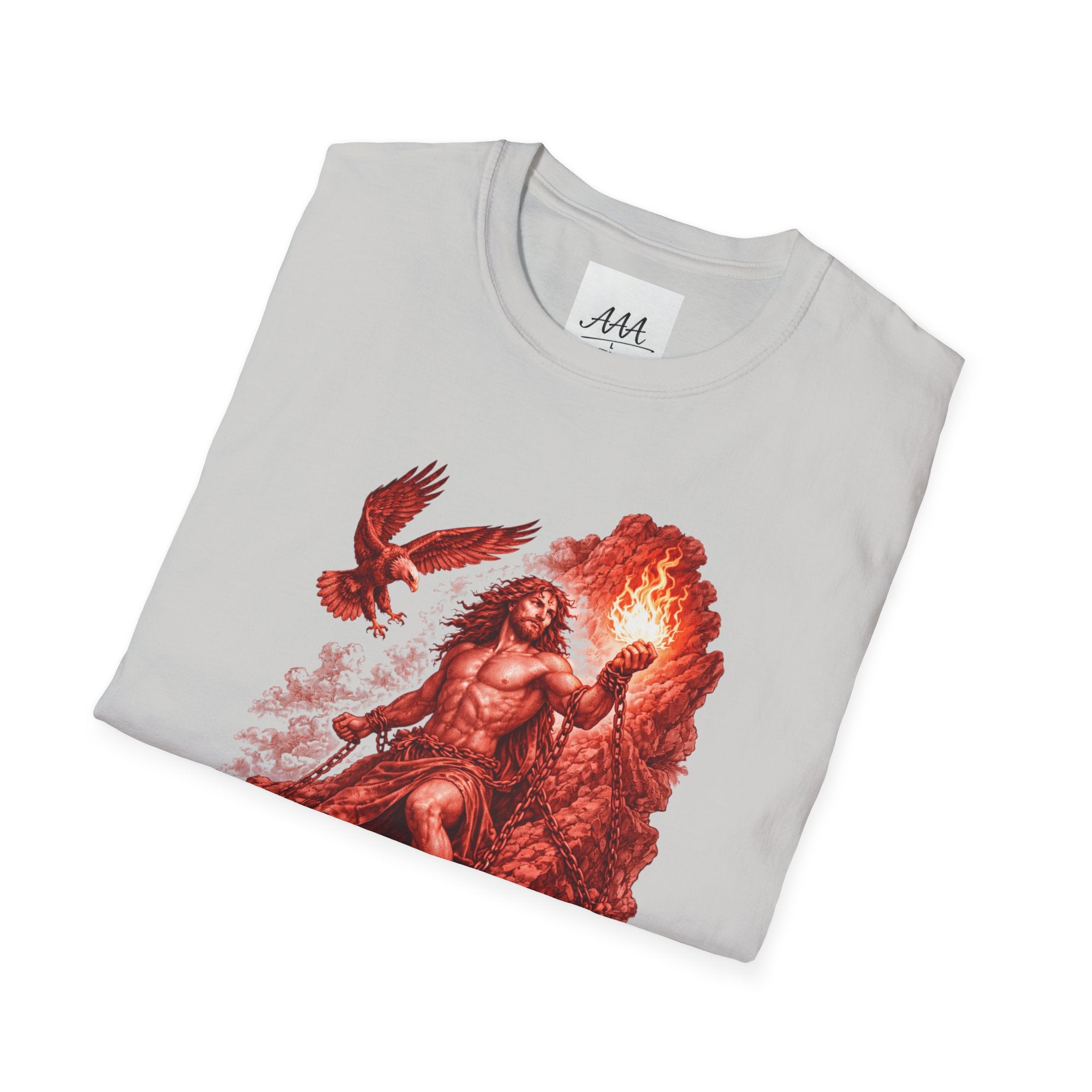 Prometheus Greek Titan T-Shirt | Mythology Titan with Eagle and Fire Unisex T-Shirt | Olympian Collection