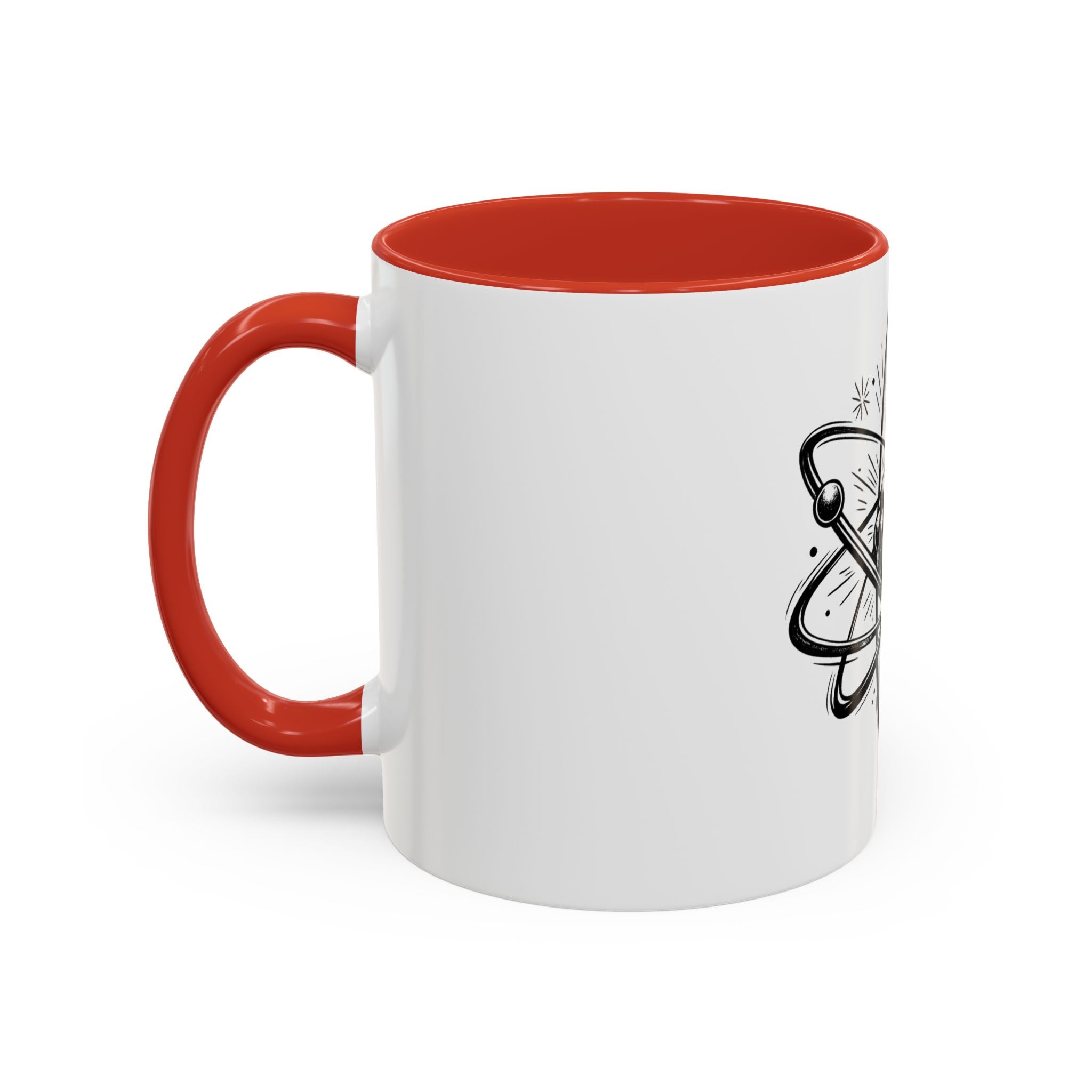 Atom Illustration Accent Mug | Science Coffee Cup