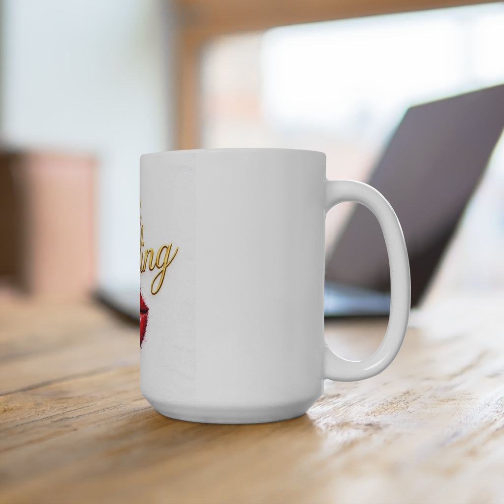 Ciao, Darling 15oz Ceramic Red Kiss Coffee Cup