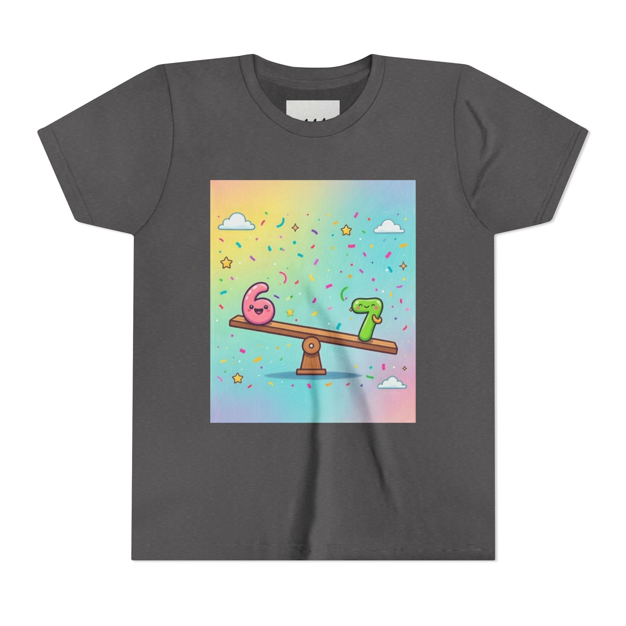Kids 6 vs 7 Tee Colorful Seesaw Shirt