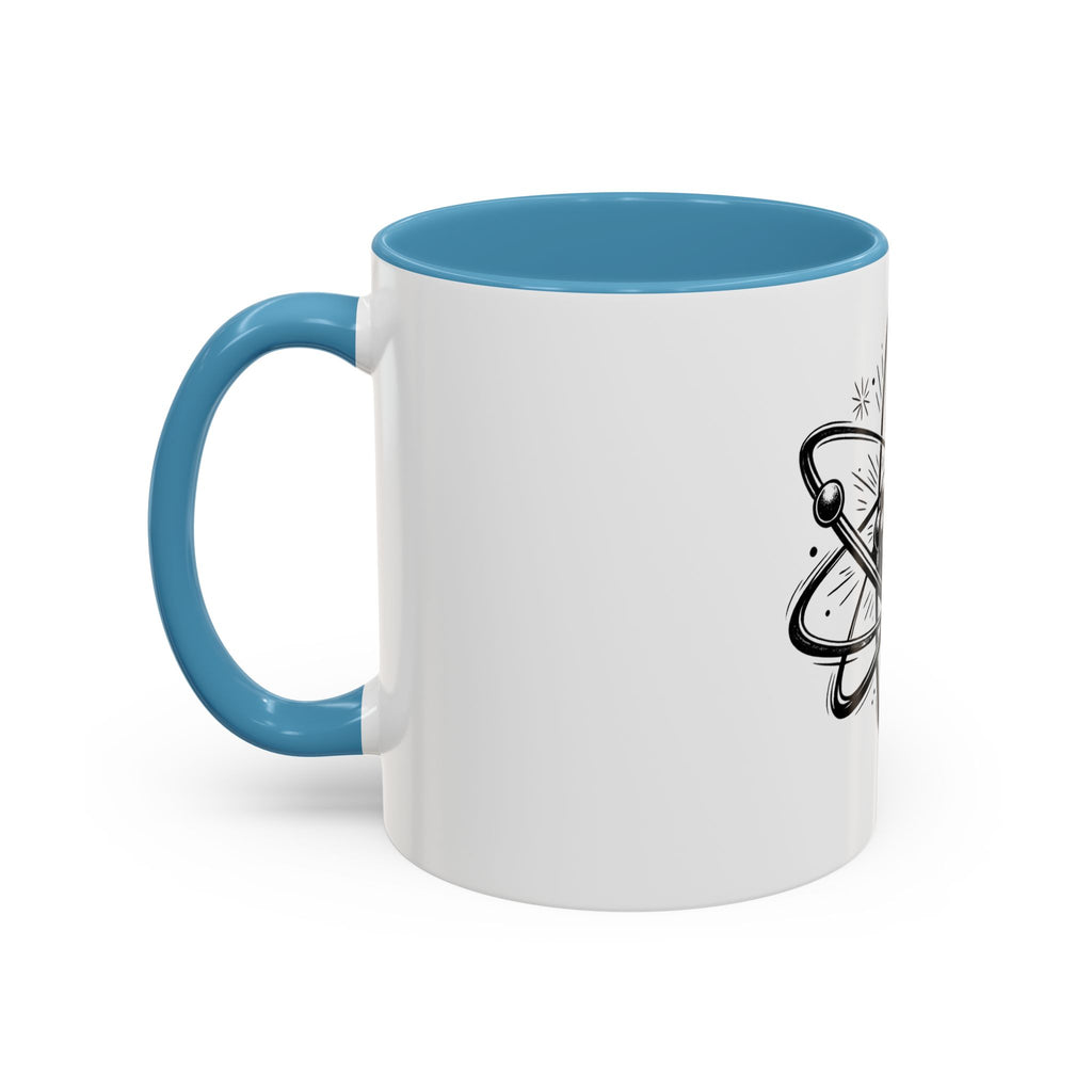 Atom Illustration Accent Mug | Science Coffee Cup