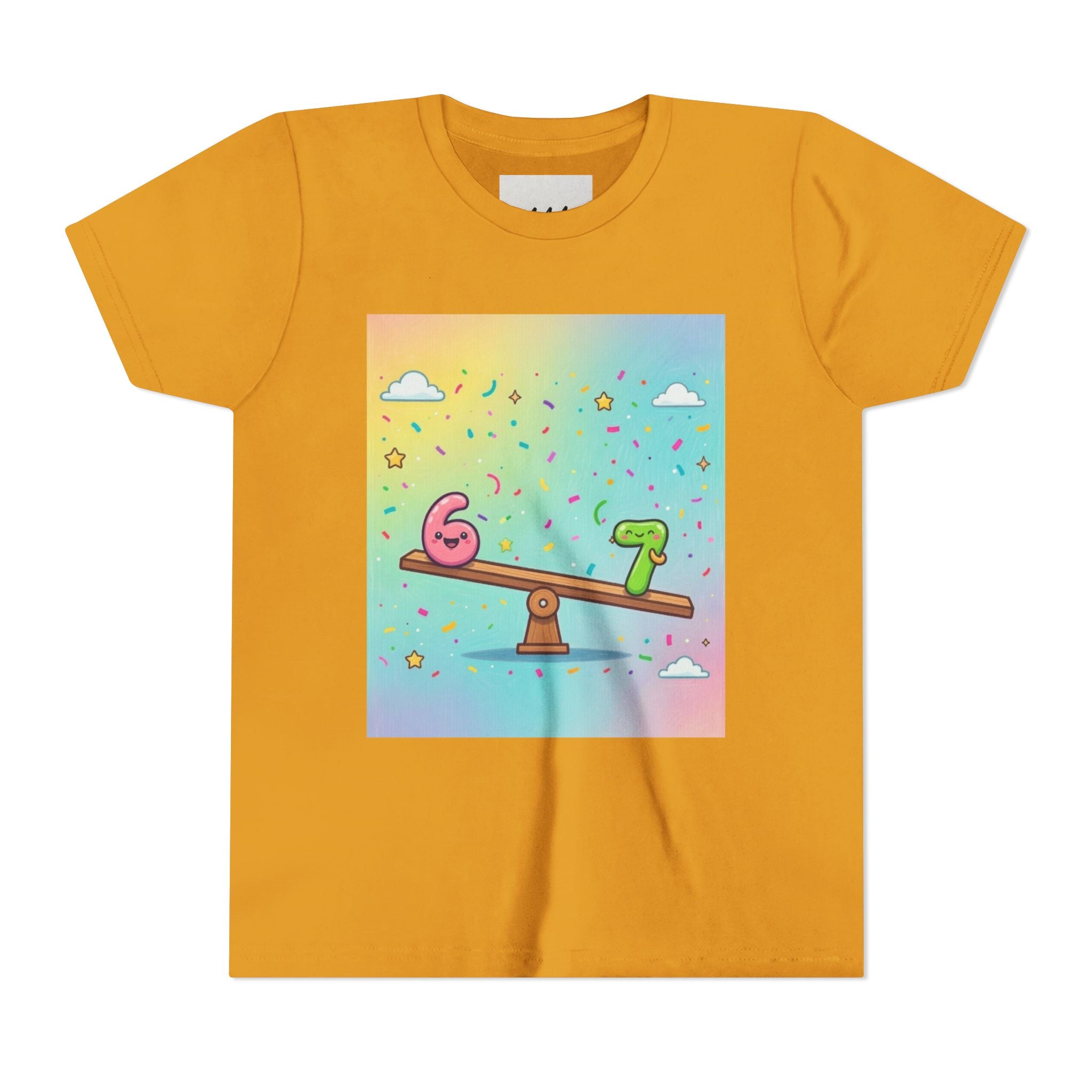 Kids 6 vs 7 Tee Colorful Seesaw Shirt