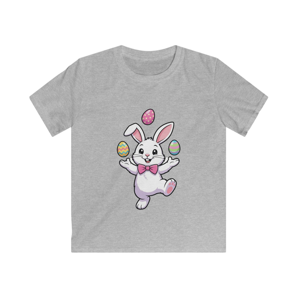 Easter Bunny Juggling Eggs Kids Tee | Cute Pastel Holiday Shirt
