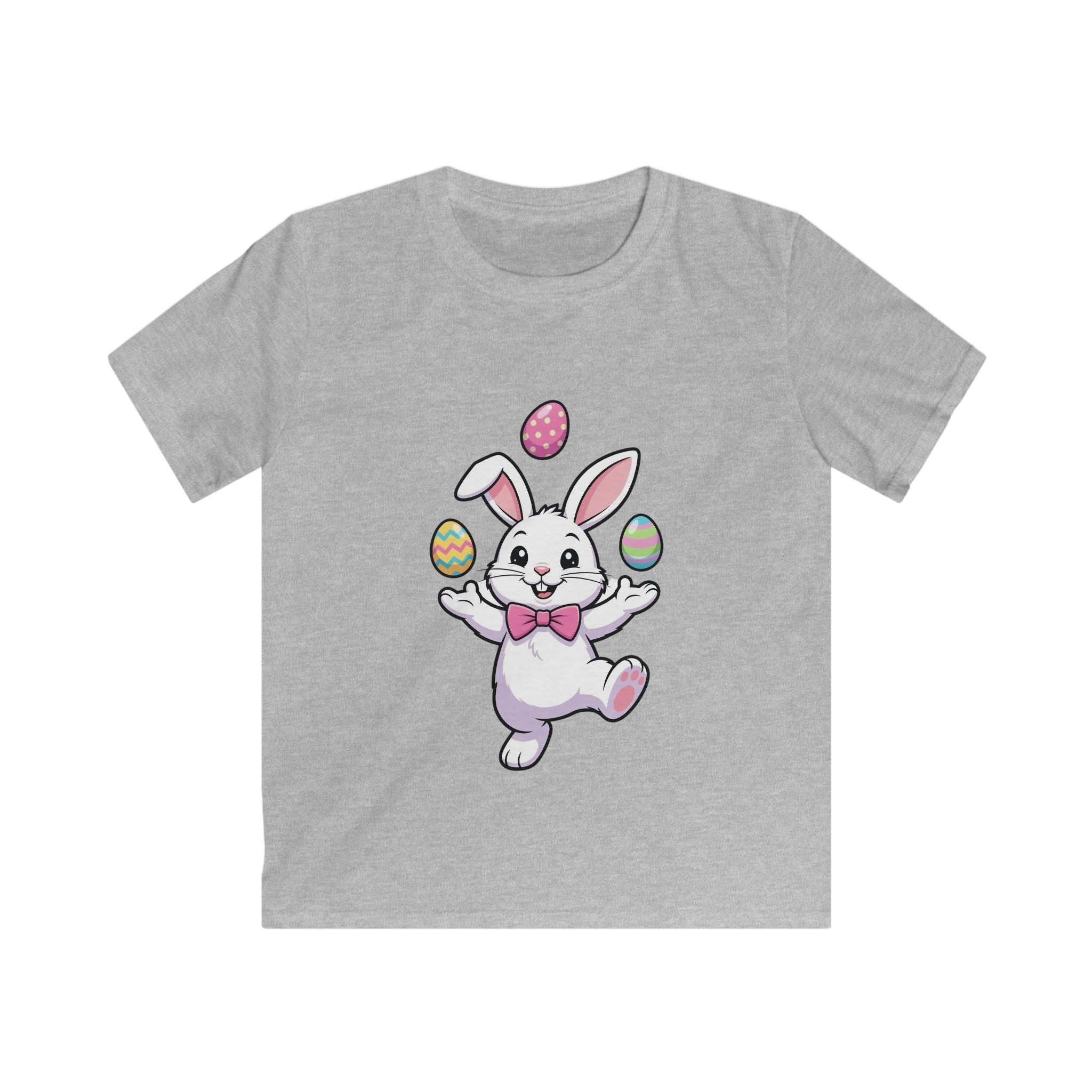 Easter Bunny Juggling Eggs Kids Tee | Cute Pastel Holiday Shirt