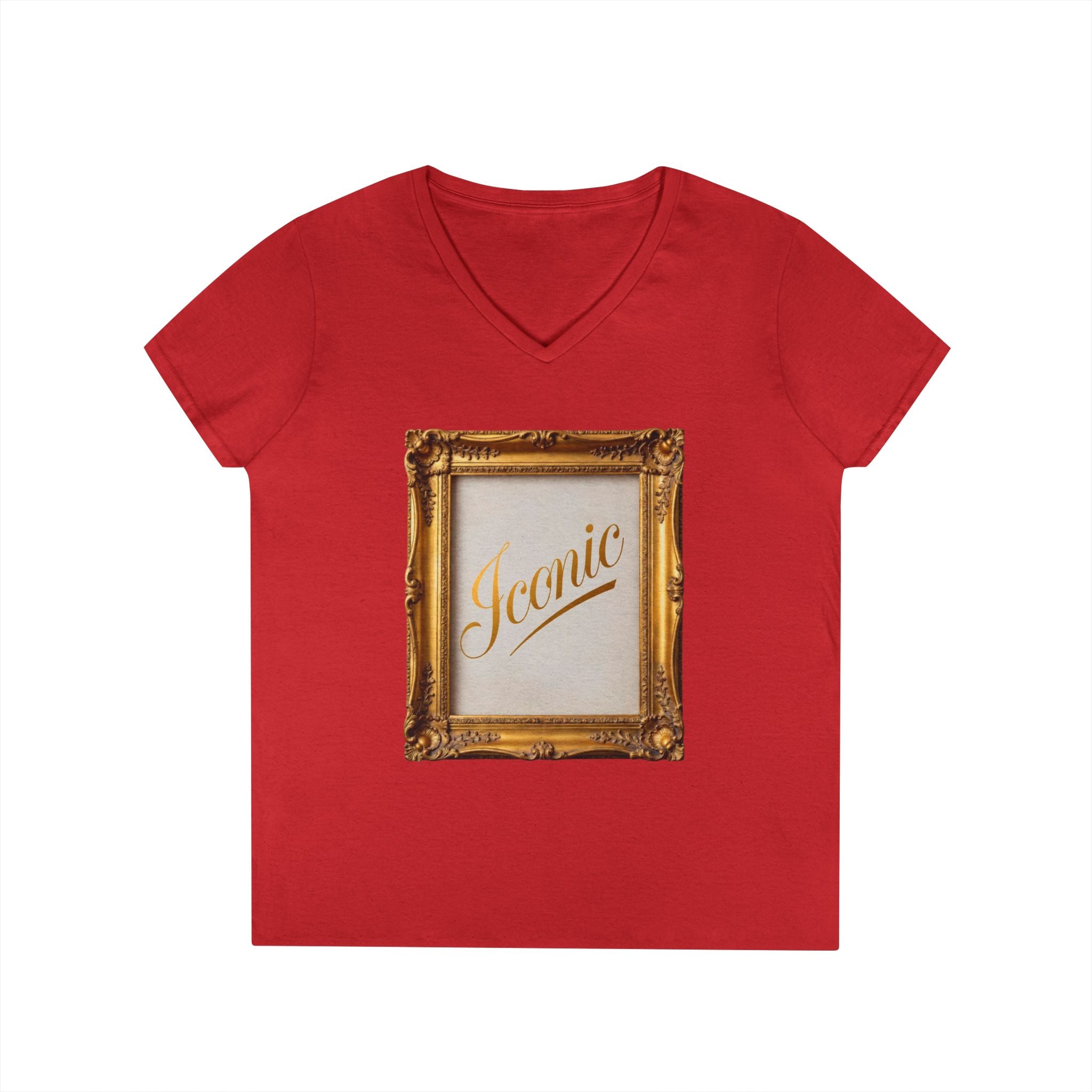Iconic Gold Frame V-Neck T-Shirt