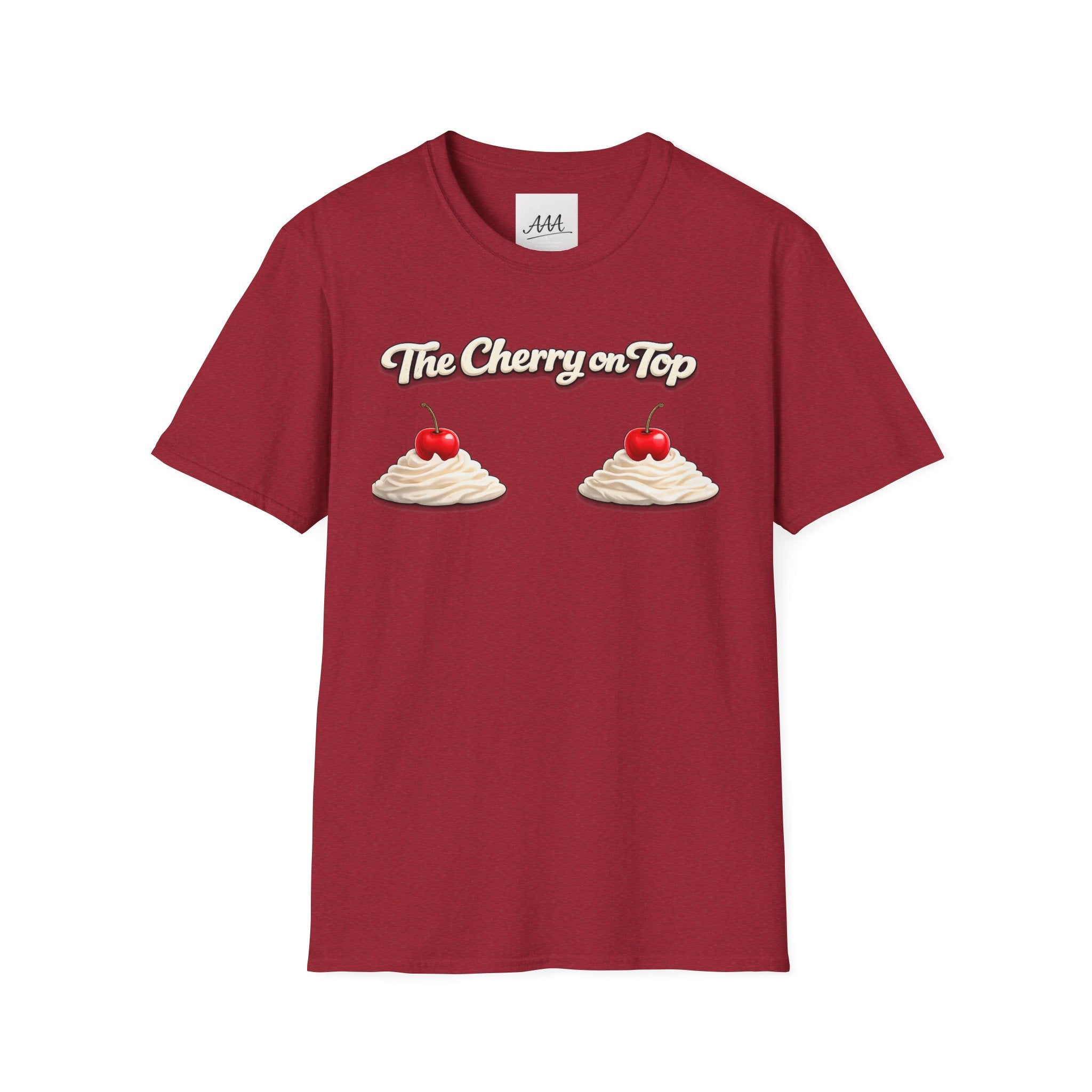The Cherry on Top | Funny Double Cherry Boob Sweatshirt | Naughty Whipped Cream Cherry on Top T-Shirt | Gag Gift for Women