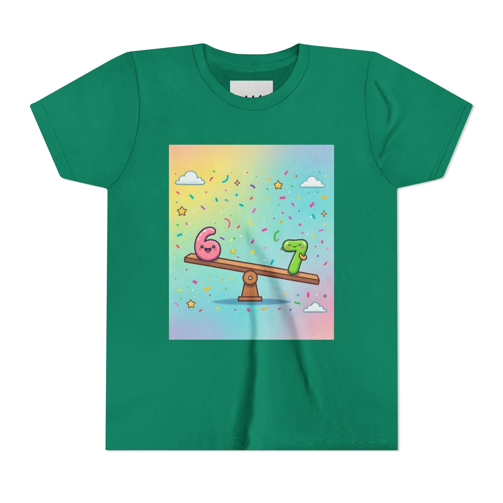 Kids 6 vs 7 Tee Colorful Seesaw Shirt
