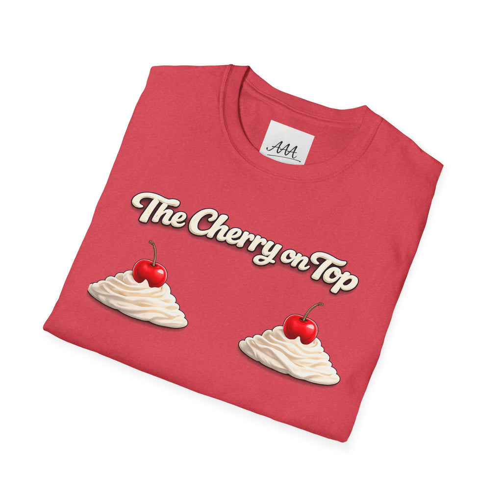 The Cherry on Top | Funny Double Cherry Boob Sweatshirt | Naughty Whipped Cream Cherry on Top T-Shirt | Gag Gift for Women
