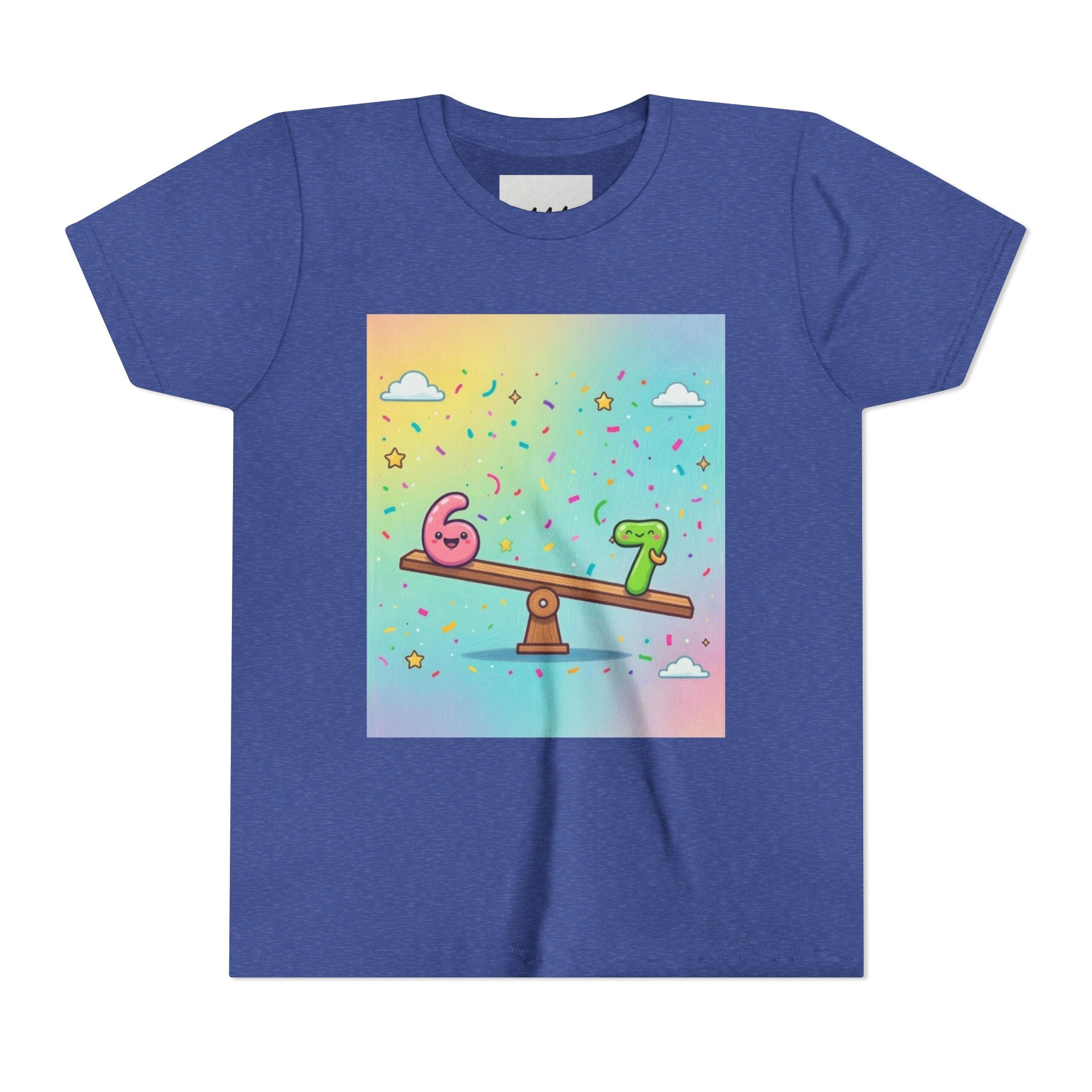 Kids 6 vs 7 Tee Colorful Seesaw Shirt