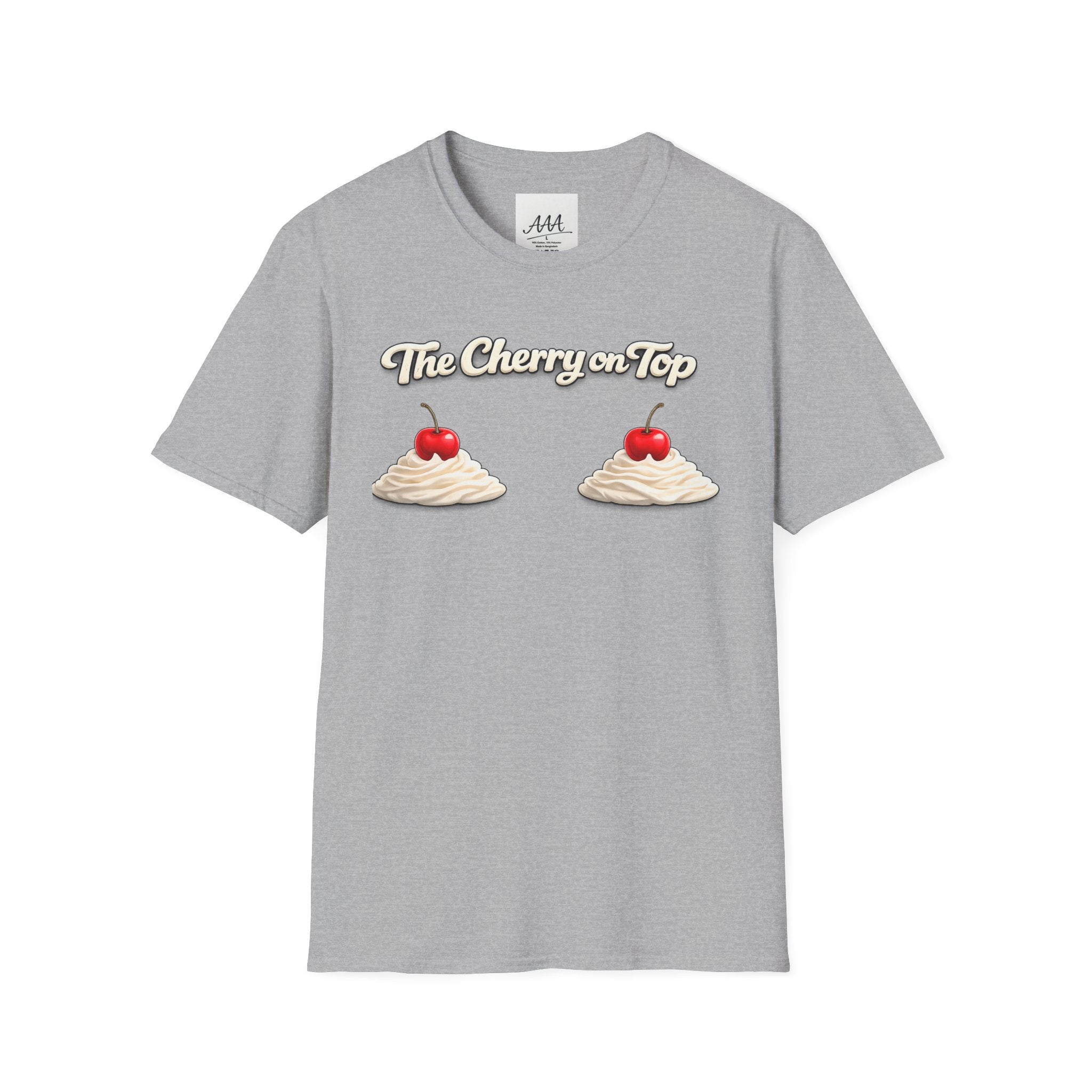 The Cherry on Top | Funny Double Cherry Boob Sweatshirt | Naughty Whipped Cream Cherry on Top T-Shirt | Gag Gift for Women