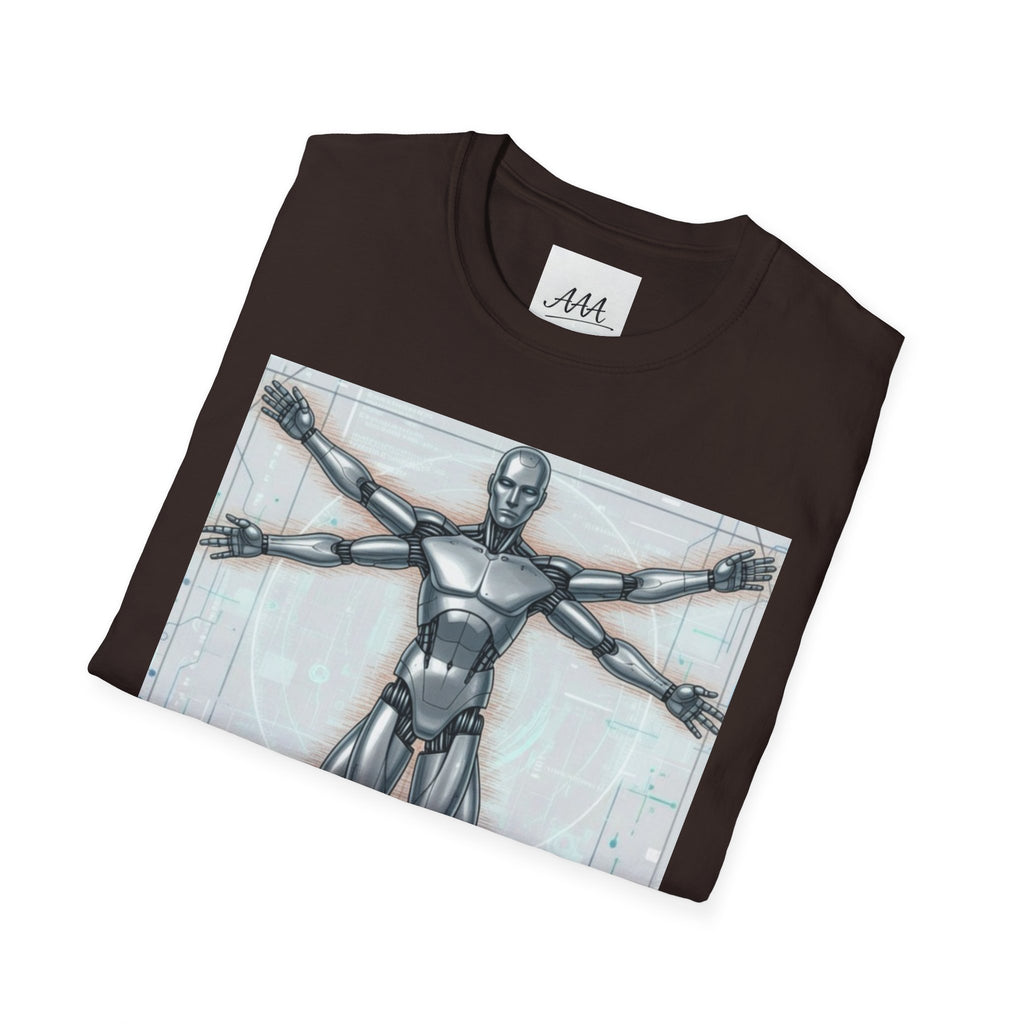 Cybernetic Vitruvian Man T-Shirt | Futuristic Anatomy Graphic Tee