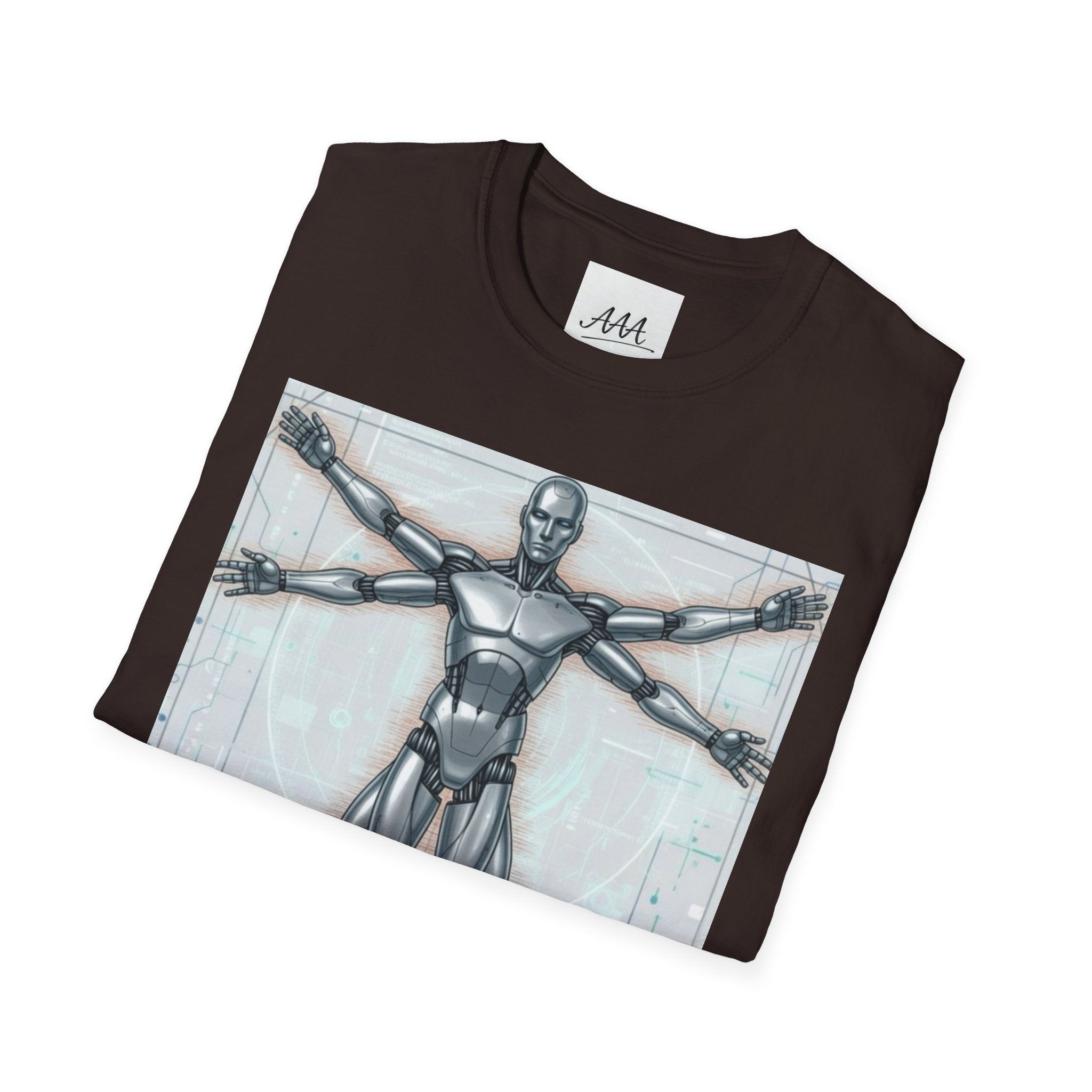 Cybernetic Vitruvian Man T-Shirt | Futuristic Anatomy Graphic Tee