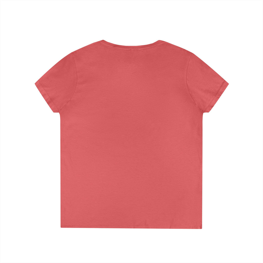 Red Flag Graphic V-Neck Tee Women's Casual Warning Flag T-Shirt