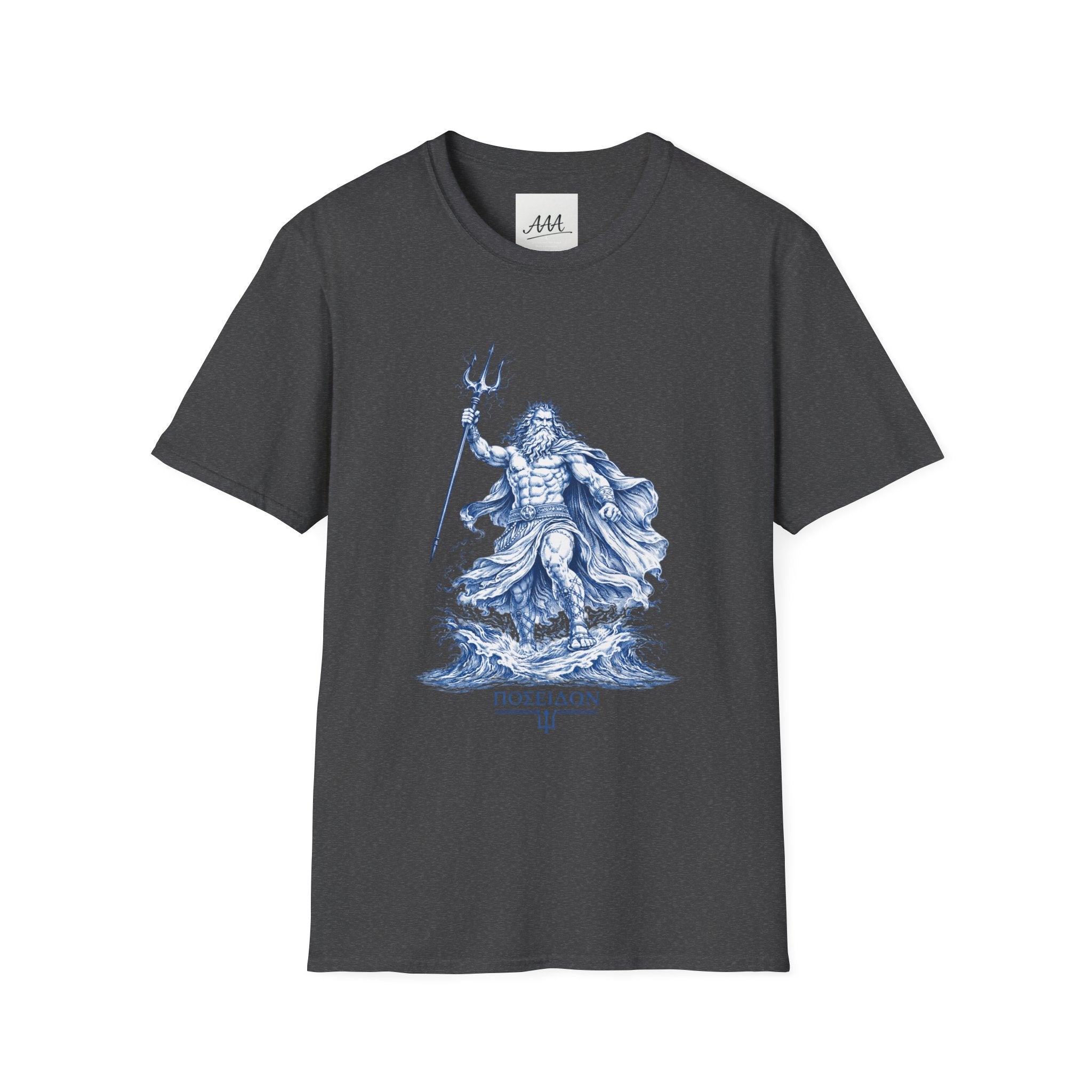 Poseidon T-Shirt | Greek God of the Sea Mythology Tee | Ancient Greece Graphic Shirt | Gift for Ocean Lover | Unisex Soft Cotton