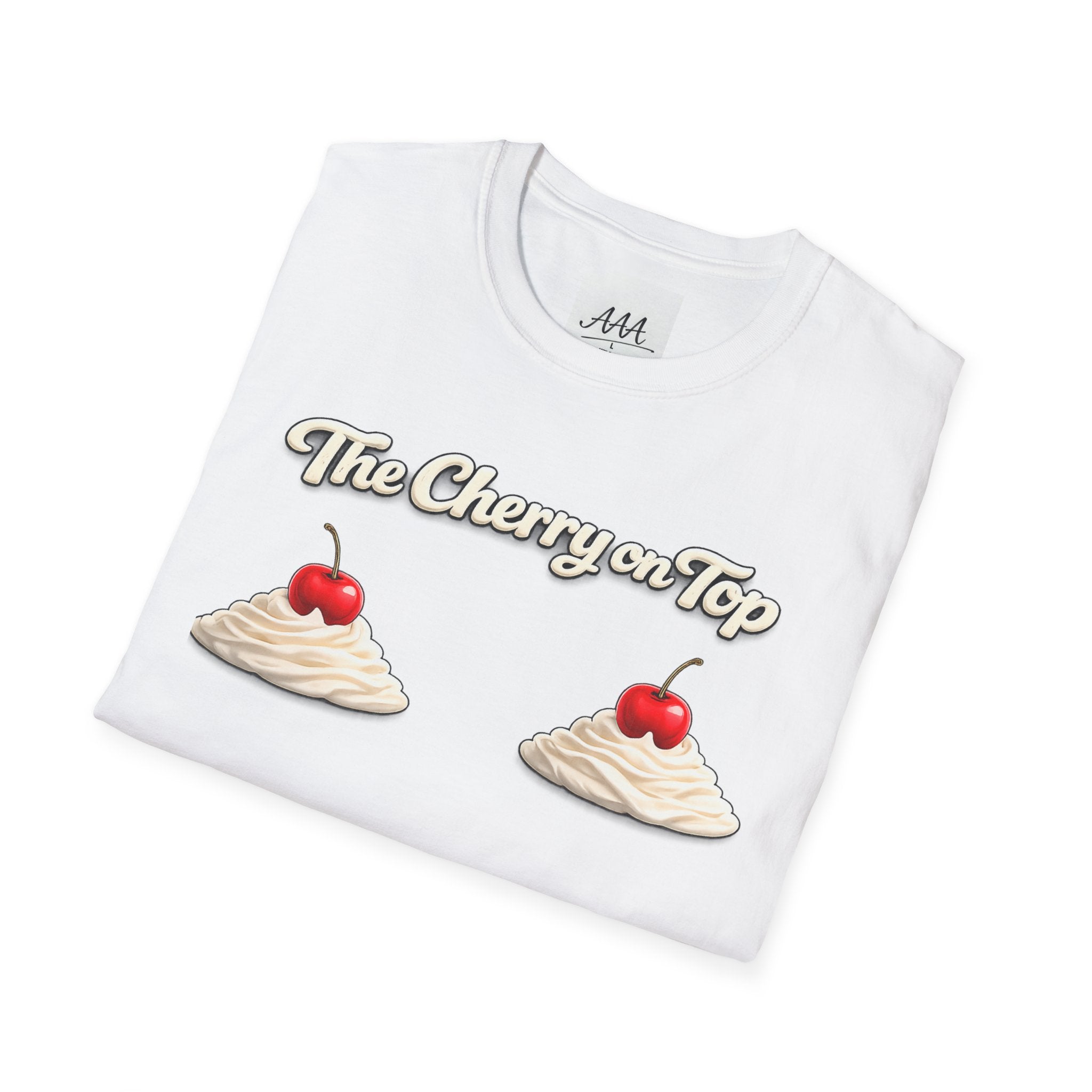 The Cherry on Top | Funny Double Cherry Boob Sweatshirt | Naughty Whipped Cream Cherry on Top T-Shirt | Gag Gift for Women