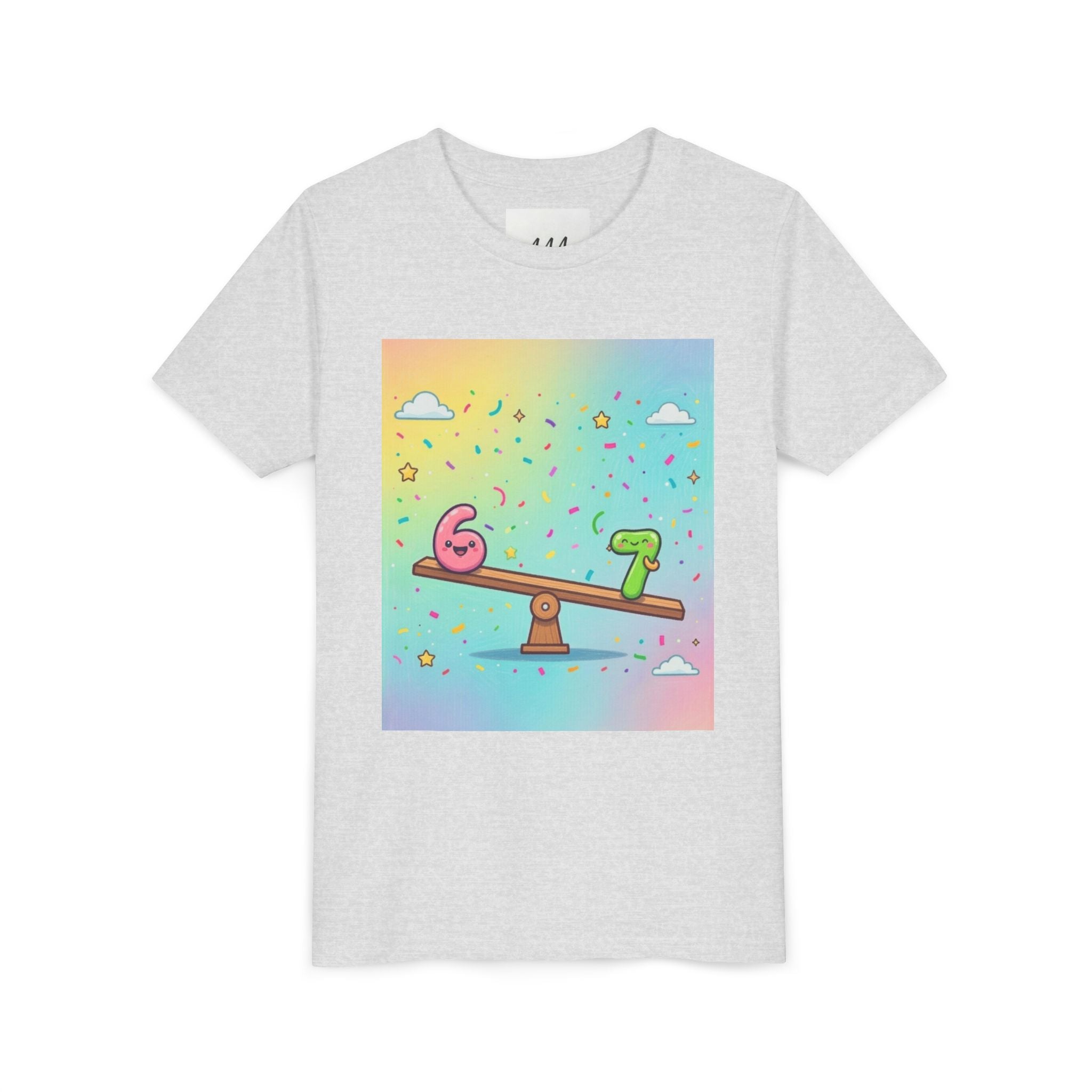 Kids 6 vs 7 Tee Colorful Seesaw Shirt