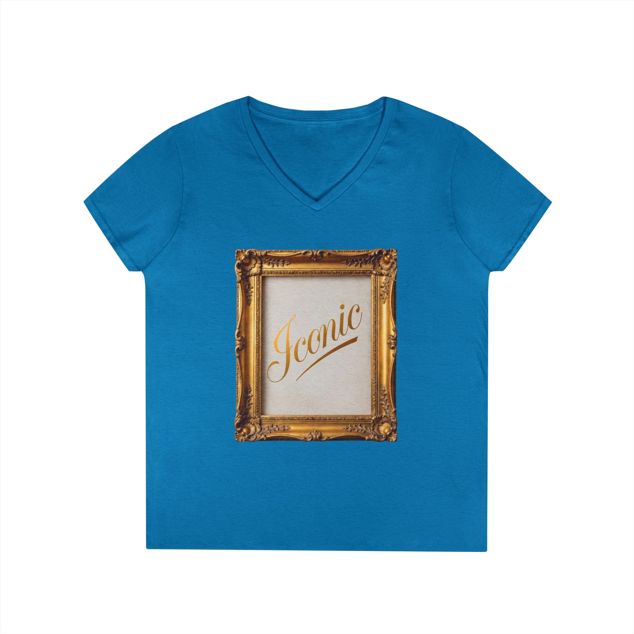 Iconic Gold Frame V-Neck T-Shirt