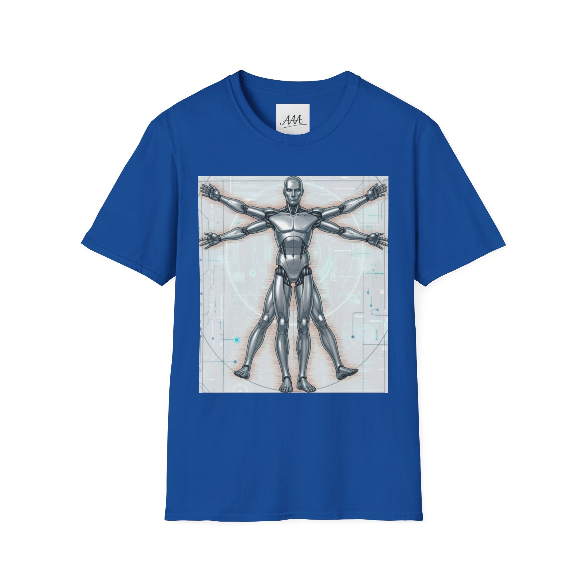 Cybernetic Vitruvian Man T-Shirt | Futuristic Anatomy Graphic Tee