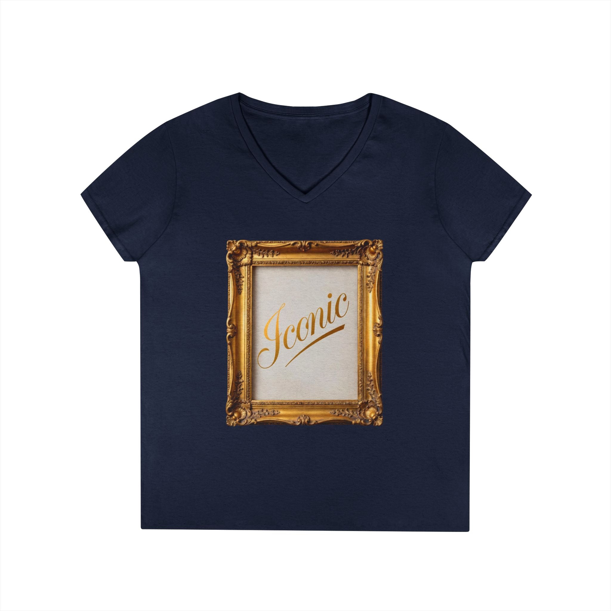Iconic Gold Frame V-Neck T-Shirt