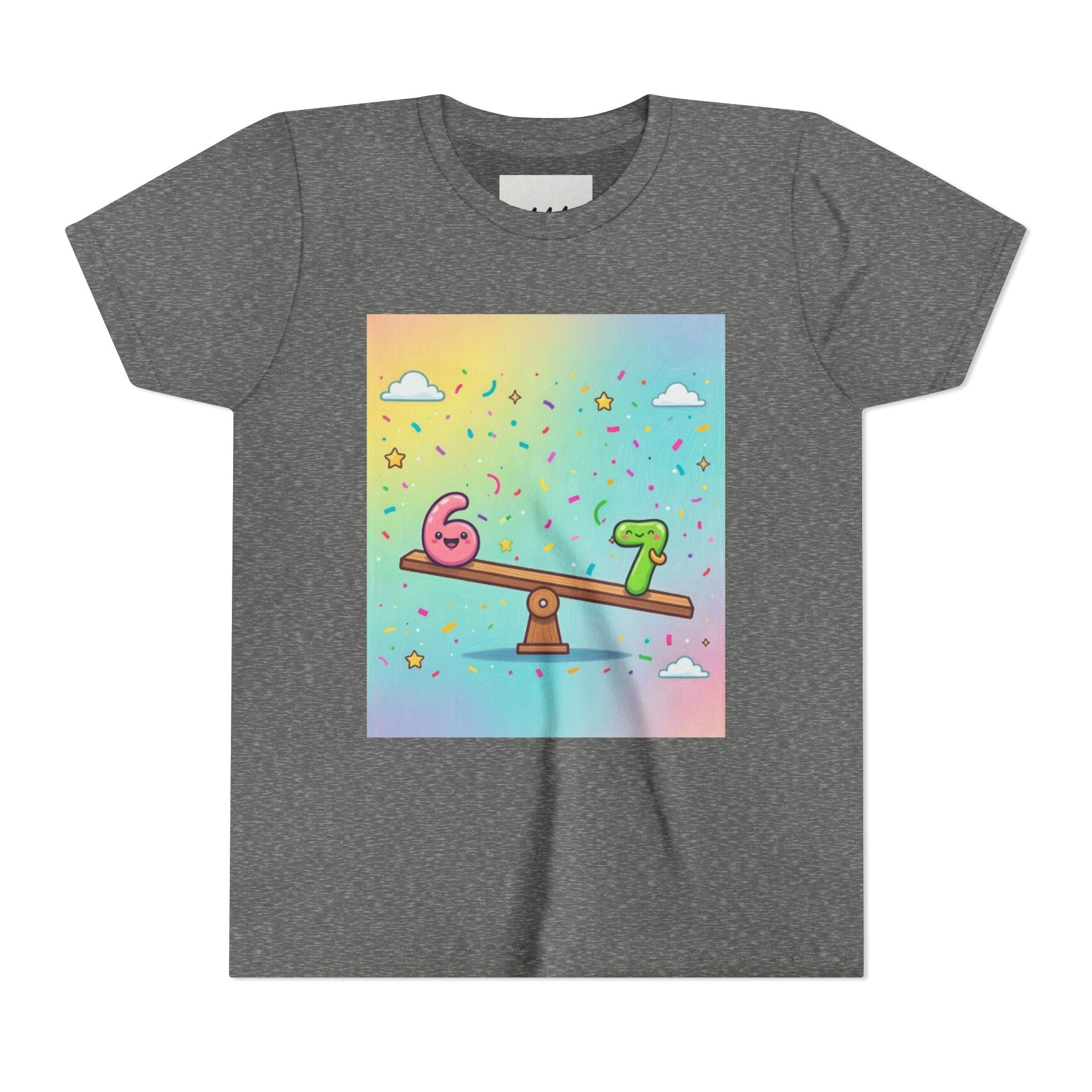 Kids 6 vs 7 Tee Colorful Seesaw Shirt