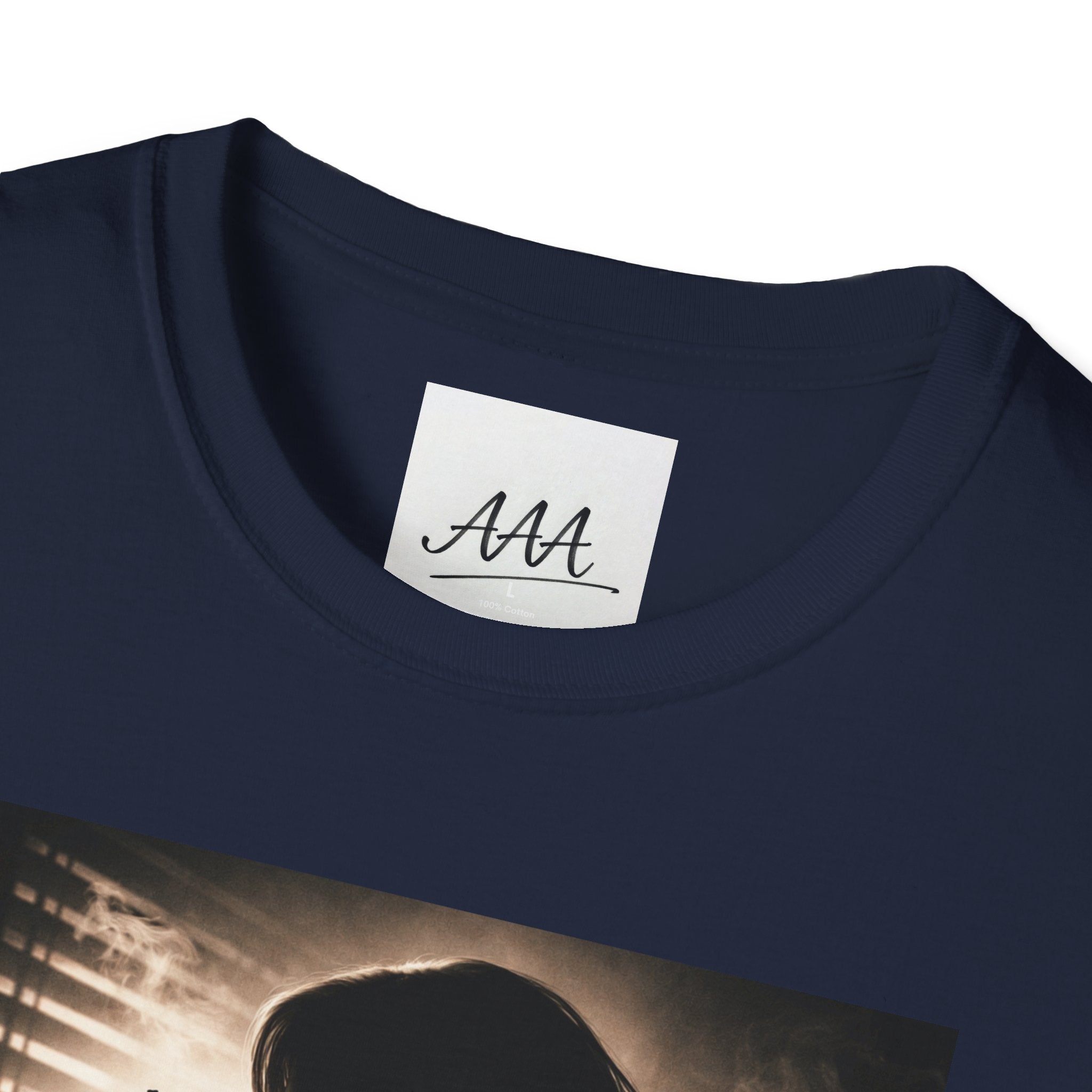 Femme Fatale silhouette T-Shirt | Noir retro poster style, red script