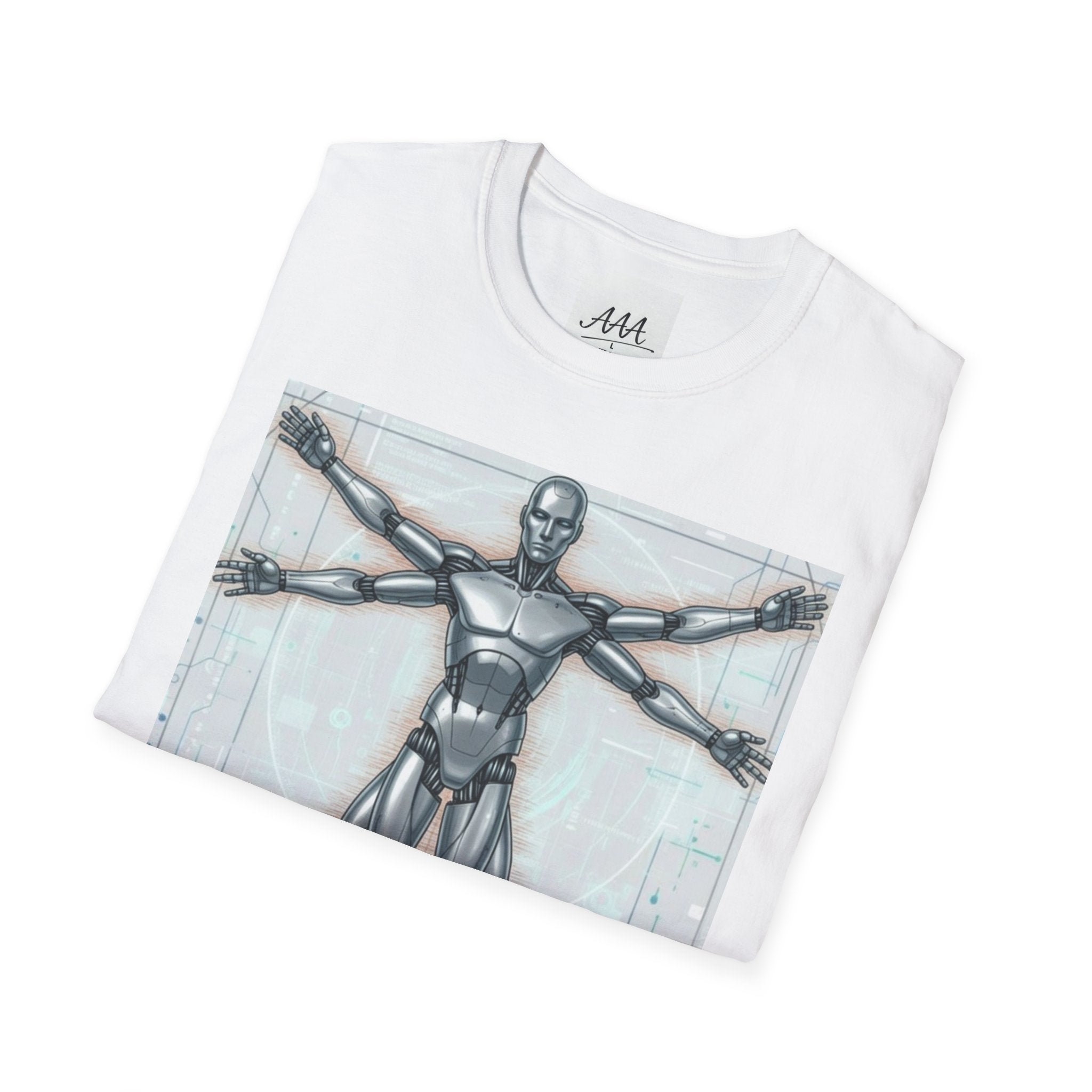 Cybernetic Vitruvian Man T-Shirt | Futuristic Anatomy Graphic Tee