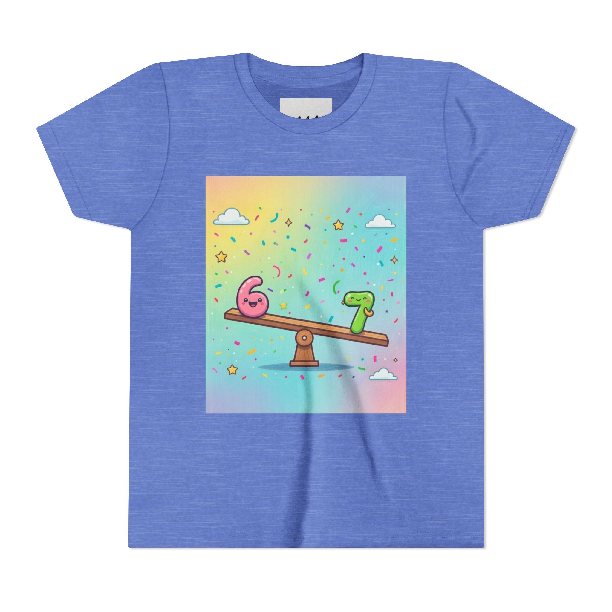 Kids 6 vs 7 Tee Colorful Seesaw Shirt