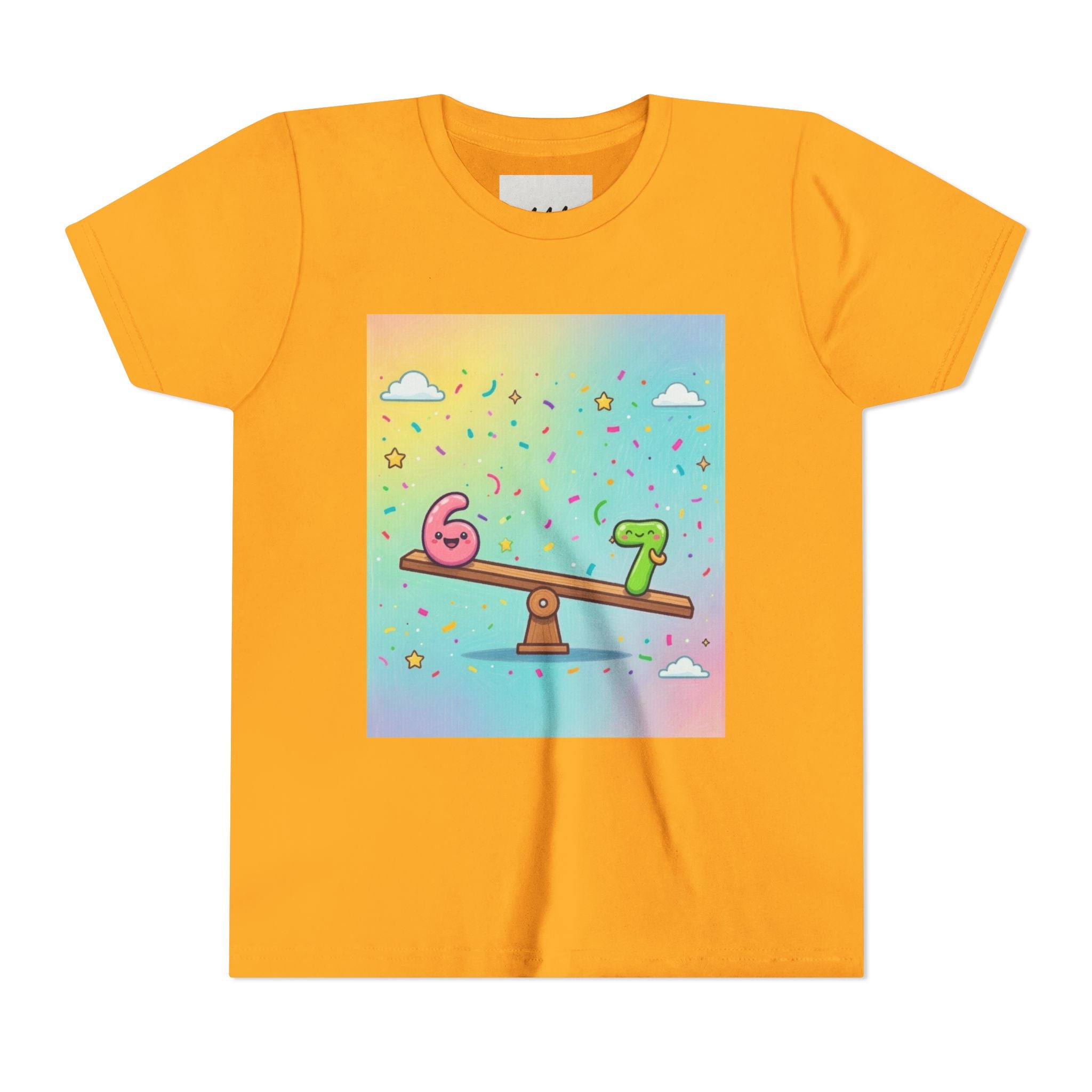 Kids 6 vs 7 Tee Colorful Seesaw Shirt