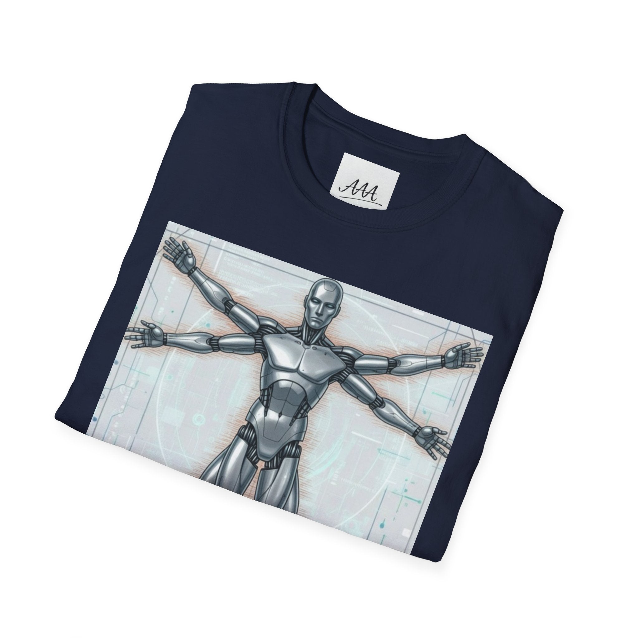 Cybernetic Vitruvian Man T-Shirt | Futuristic Anatomy Graphic Tee
