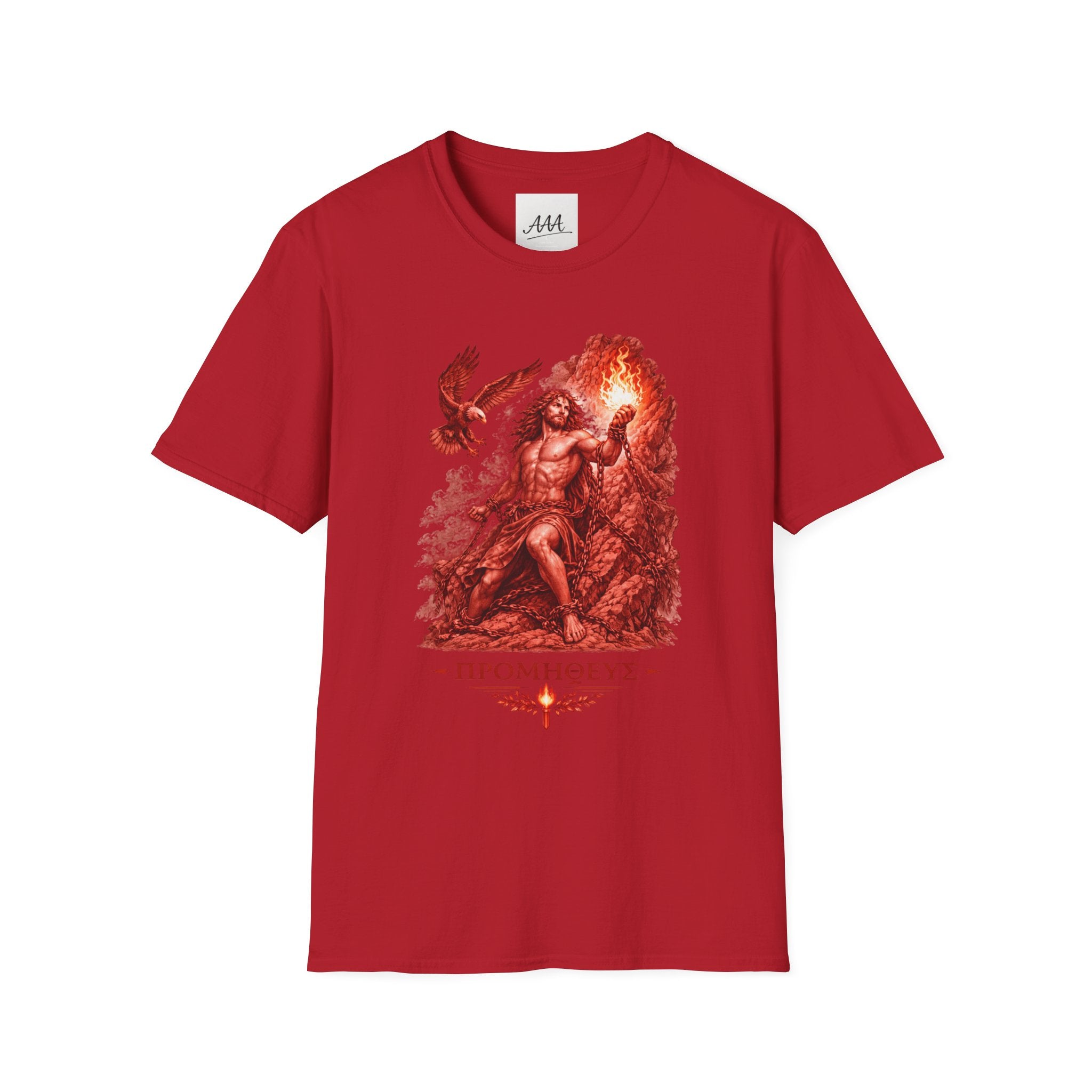 Prometheus Greek Titan T-Shirt | Mythology Titan with Eagle and Fire Unisex T-Shirt | Olympian Collection