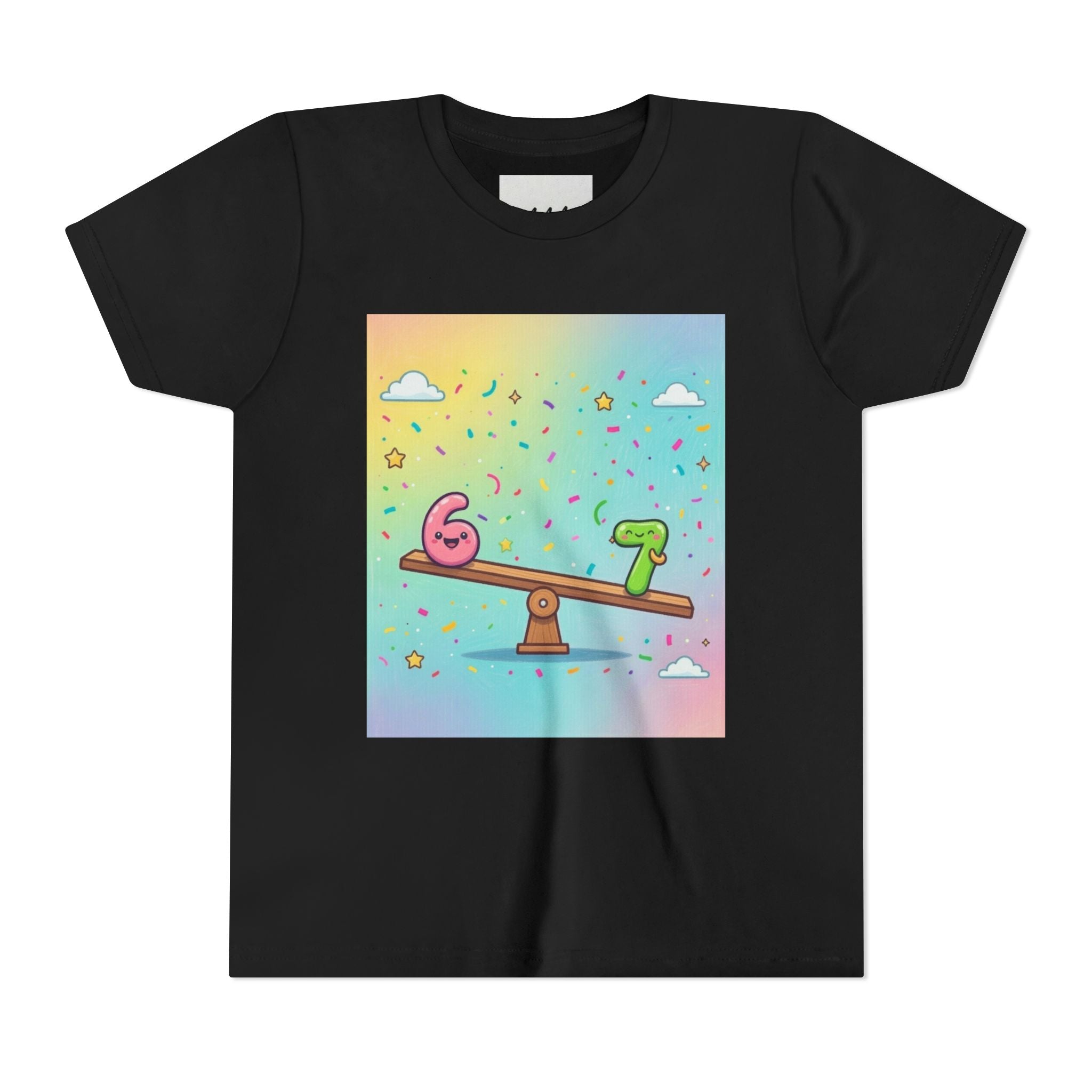 Kids 6 vs 7 Tee Colorful Seesaw Shirt
