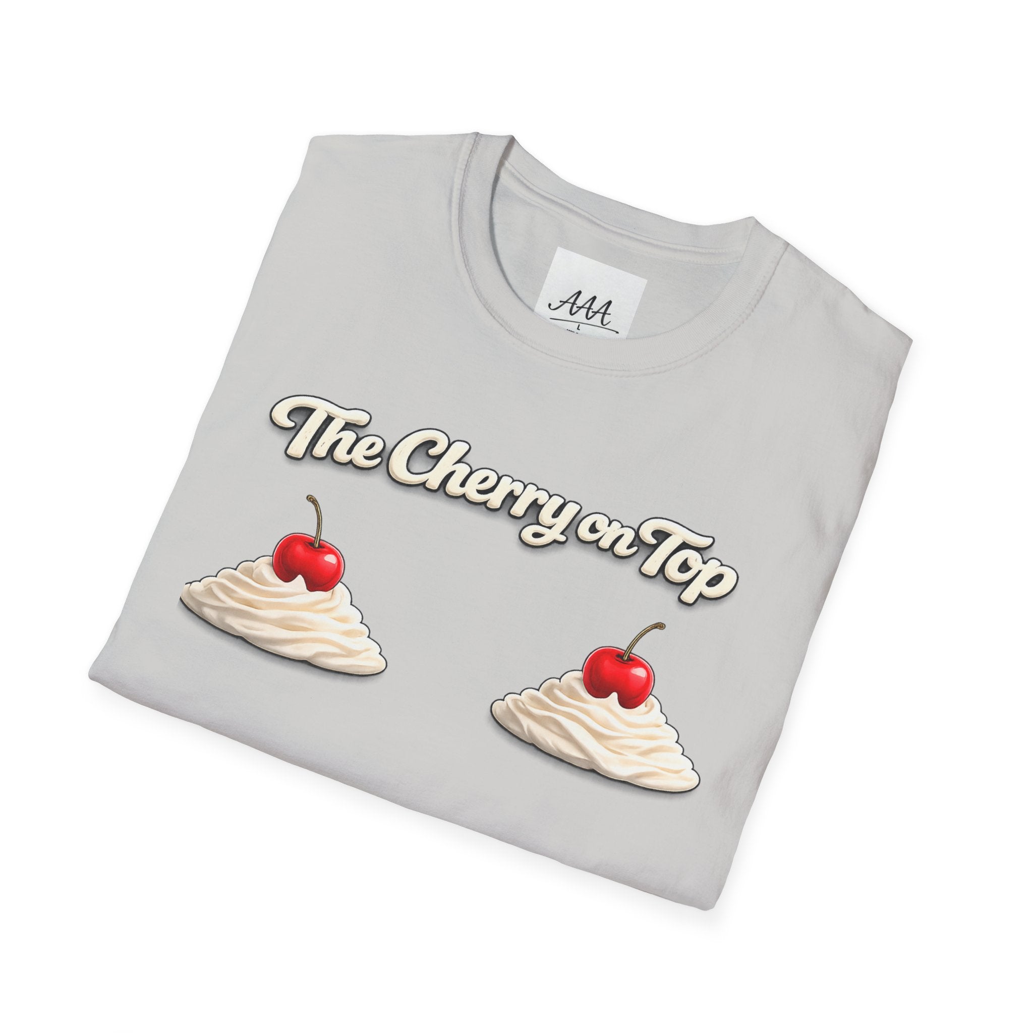 The Cherry on Top | Funny Double Cherry Boob Sweatshirt | Naughty Whipped Cream Cherry on Top T-Shirt | Gag Gift for Women