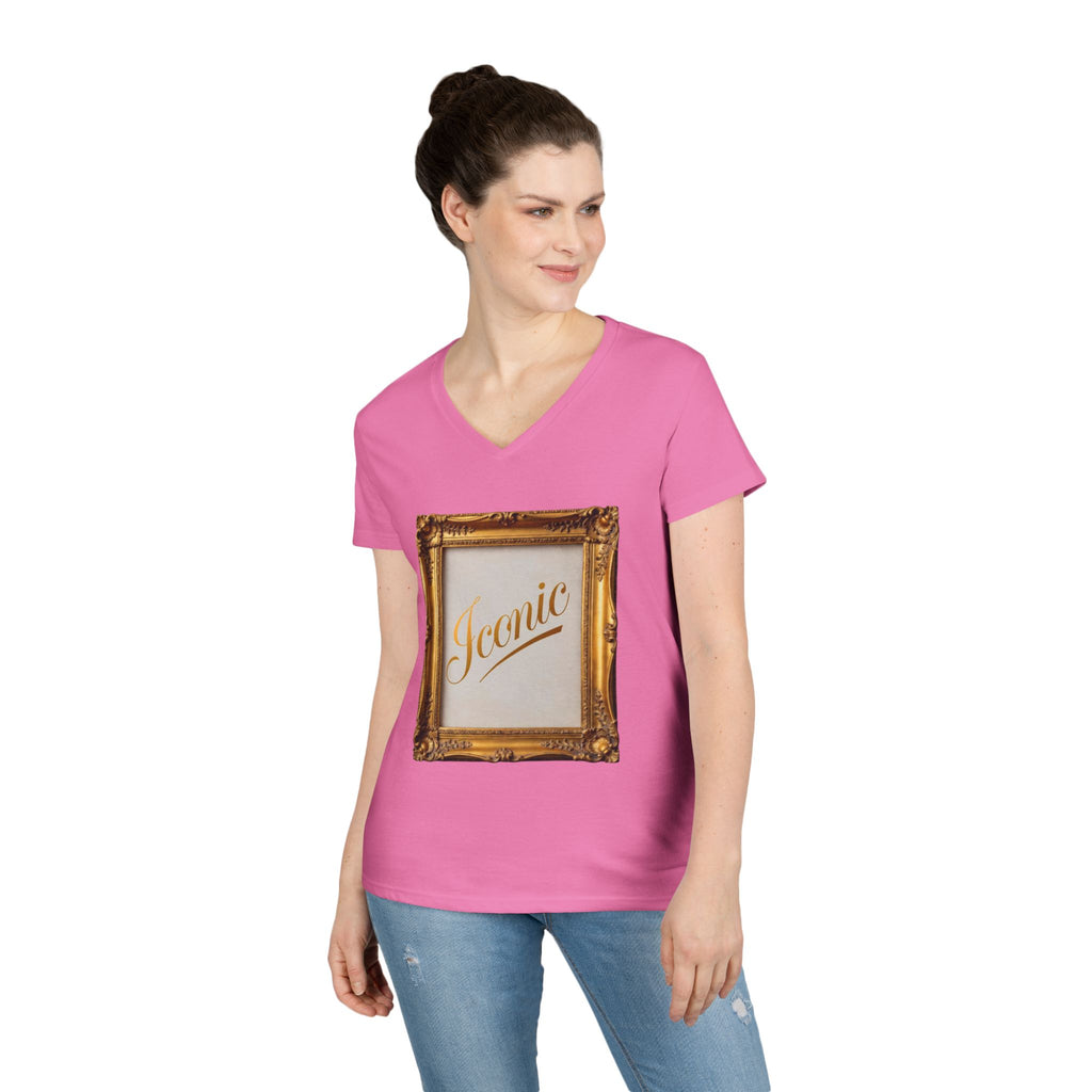 Iconic Gold Frame V-Neck T-Shirt