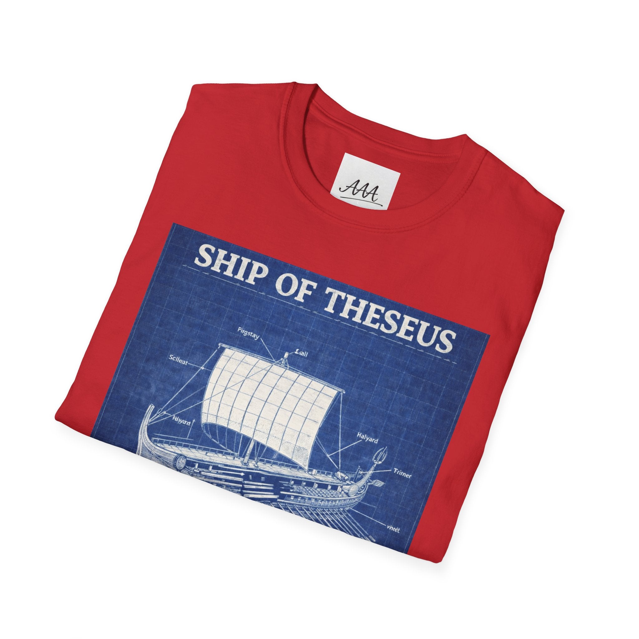 Ship of Theseus Blueprint T-Shirt | Nautical Diagram, Philosophical Art