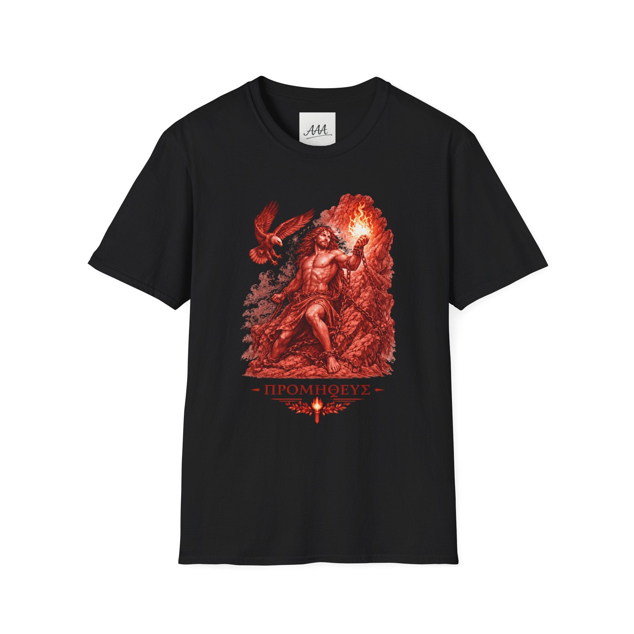 Prometheus Greek Titan T-Shirt | Mythology Titan with Eagle and Fire Unisex T-Shirt | Olympian Collection