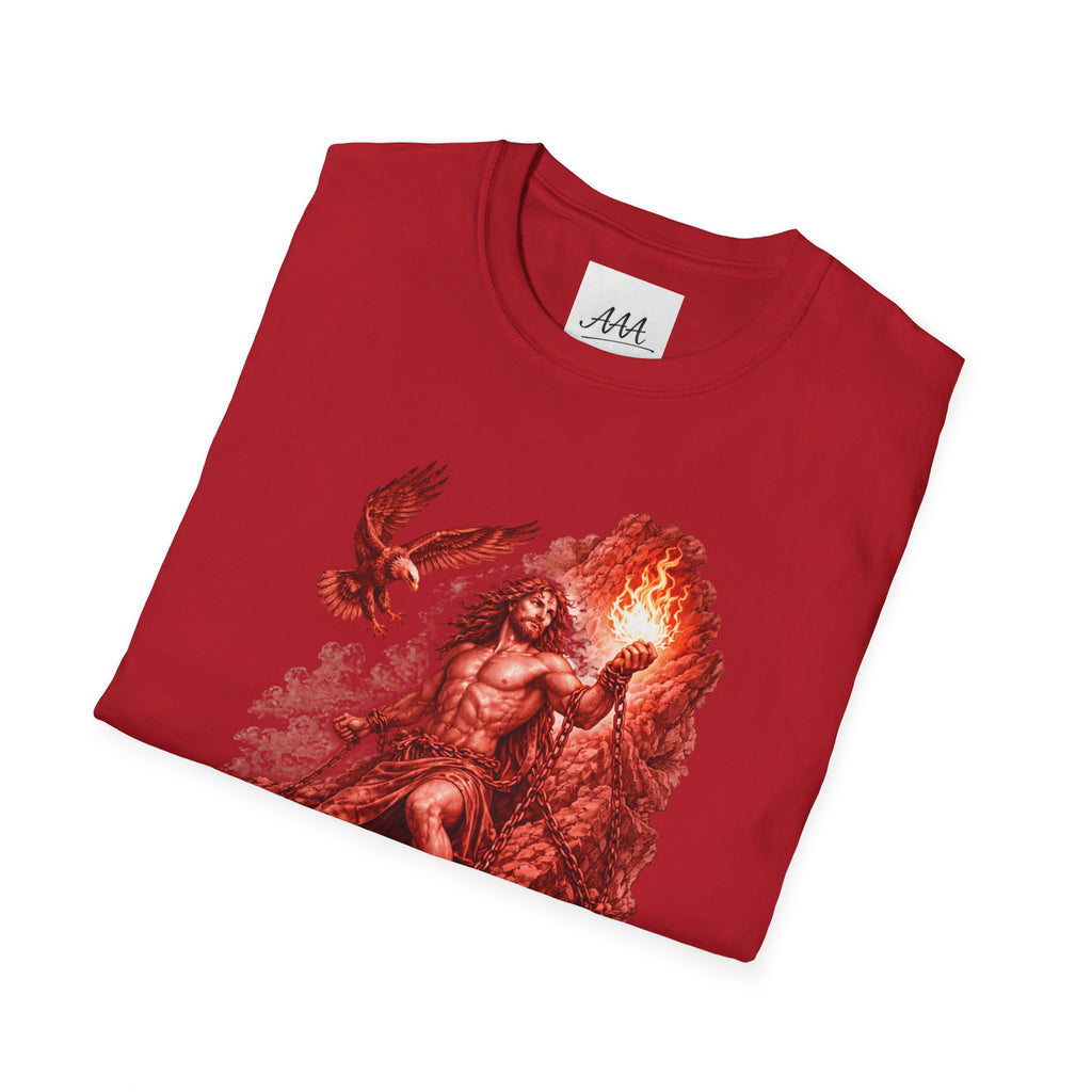 Prometheus Greek Titan T-Shirt | Mythology Titan with Eagle and Fire Unisex T-Shirt | Olympian Collection