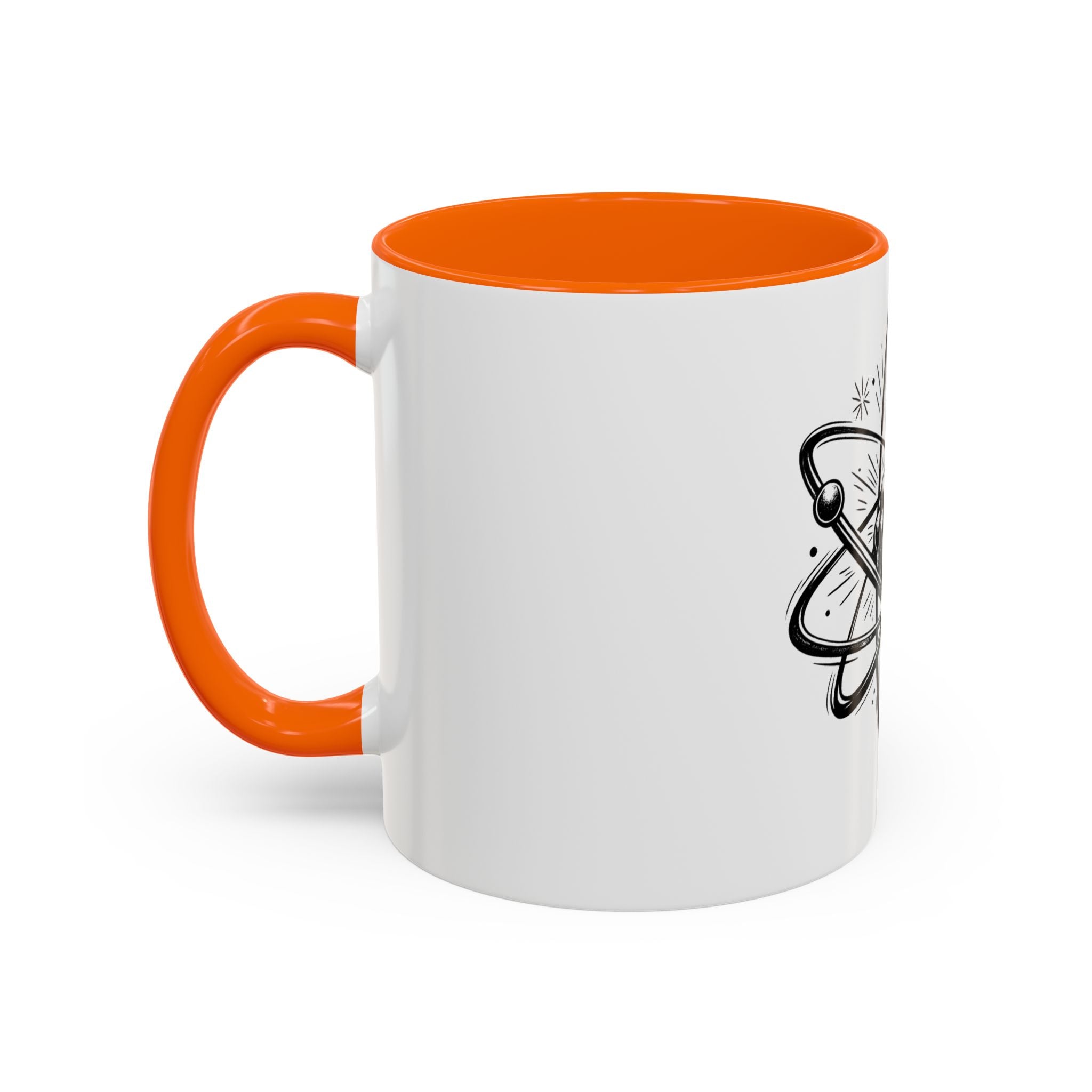 Atom Illustration Accent Mug | Science Coffee Cup