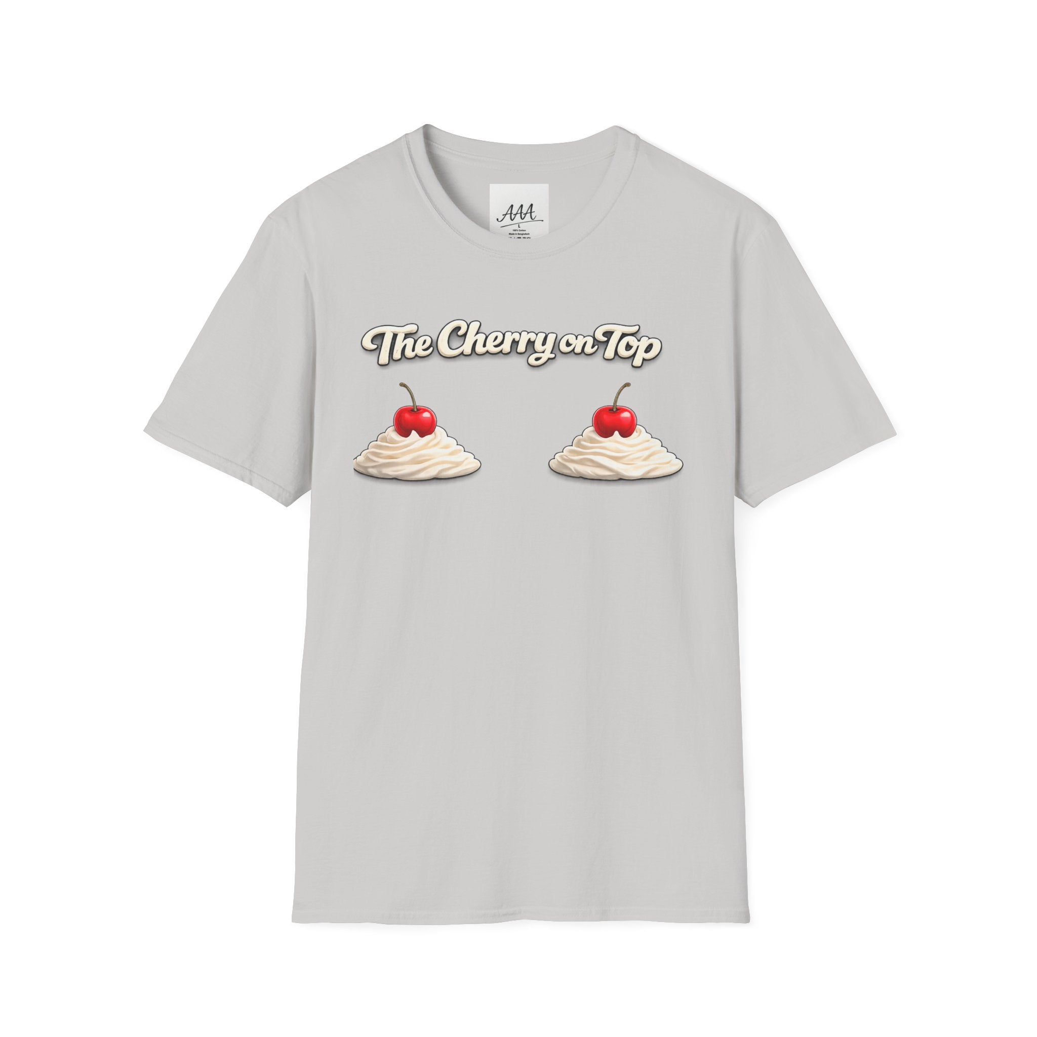 The Cherry on Top | Funny Double Cherry Boob Sweatshirt | Naughty Whipped Cream Cherry on Top T-Shirt | Gag Gift for Women