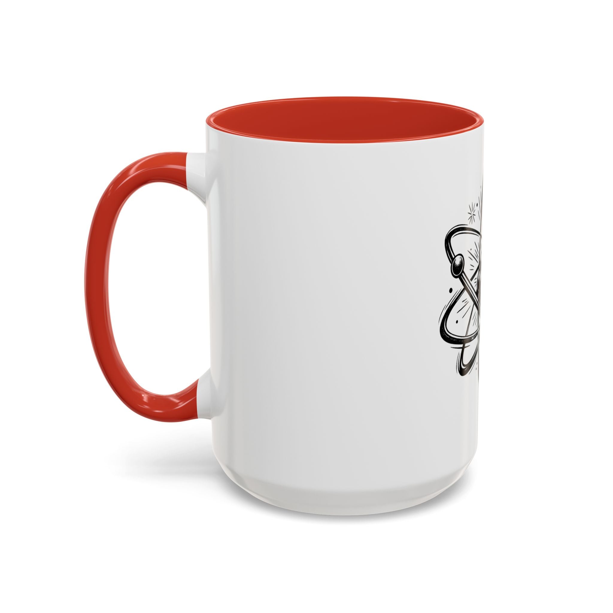 Atom Illustration Accent Mug | Science Coffee Cup